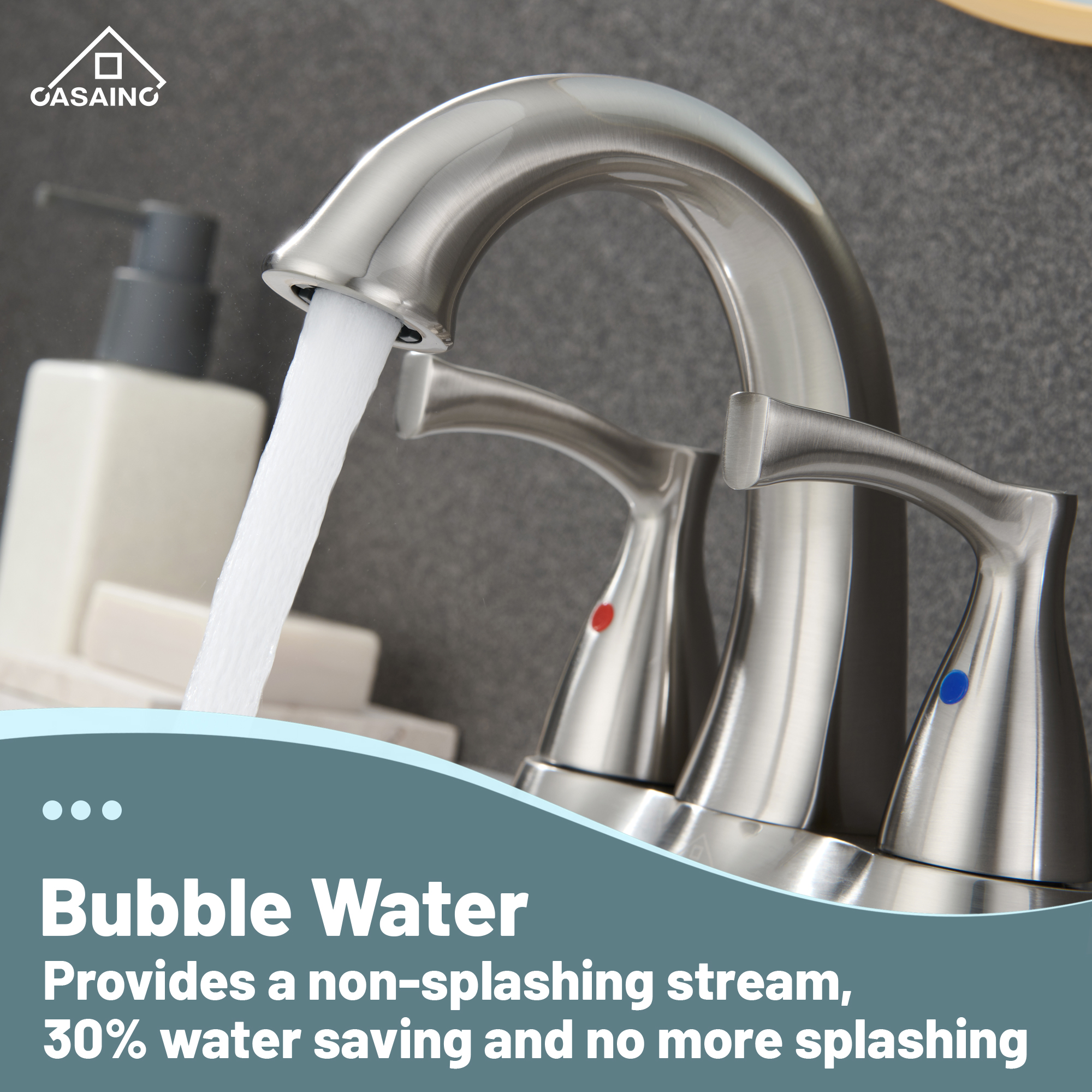 Casainc 4 Inch 2-Handle Centerset Bathroom Sink Faucet Vanity Faucet for Bathroom Sink