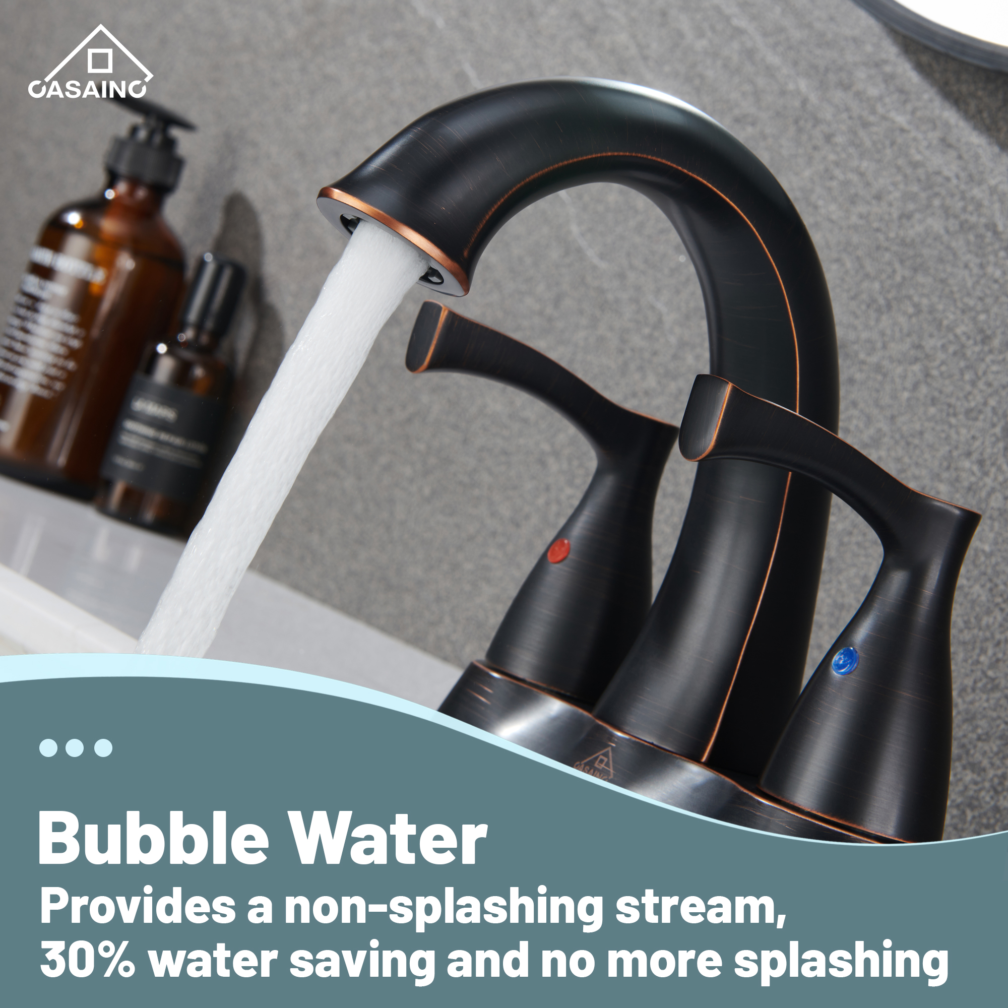 Casainc 4 Inch 2-Handle Centerset Bathroom Sink Faucet Vanity Faucet for Bathroom Sink