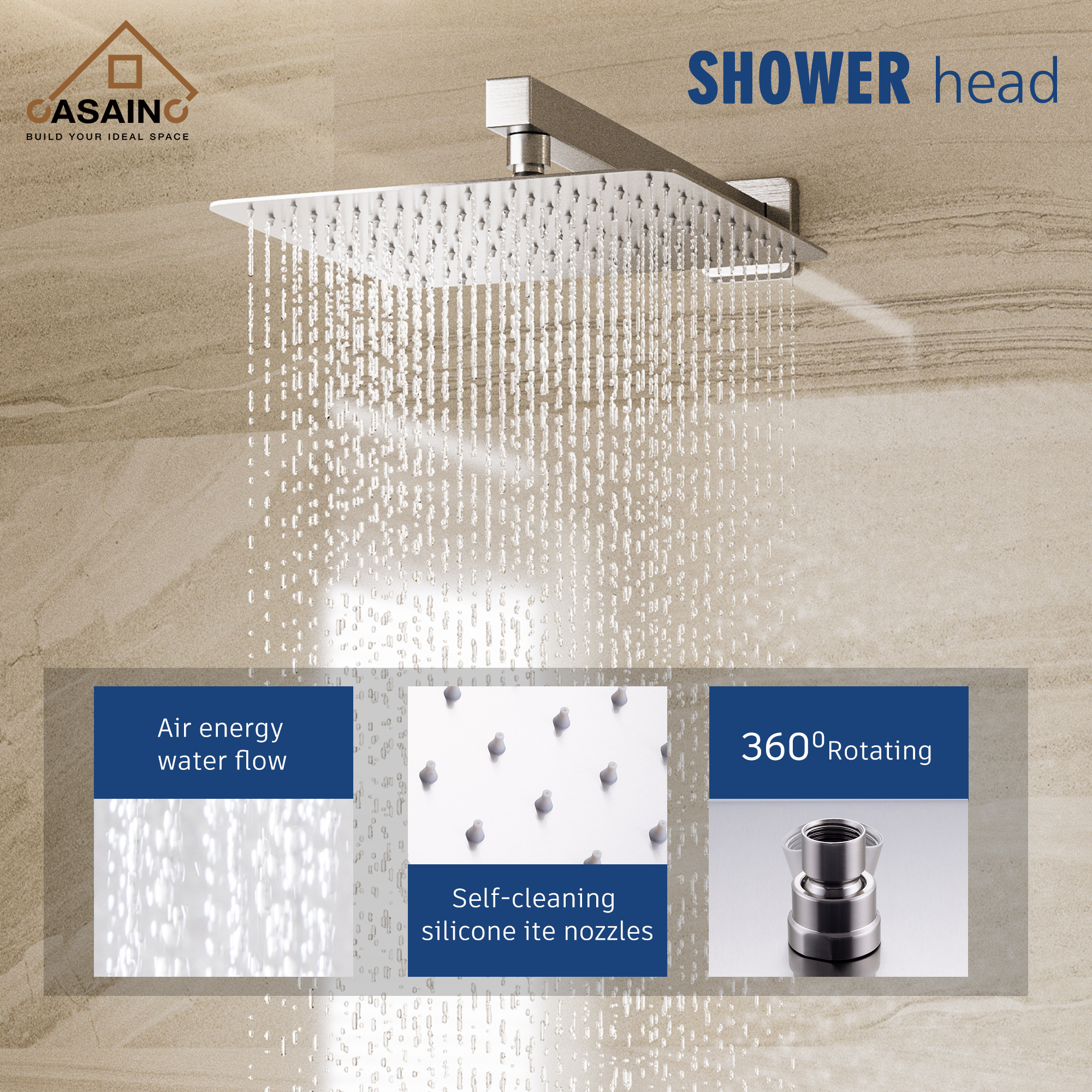 10"/12" Rain Shower Systems With Handheld & Pressure Balanced Valve