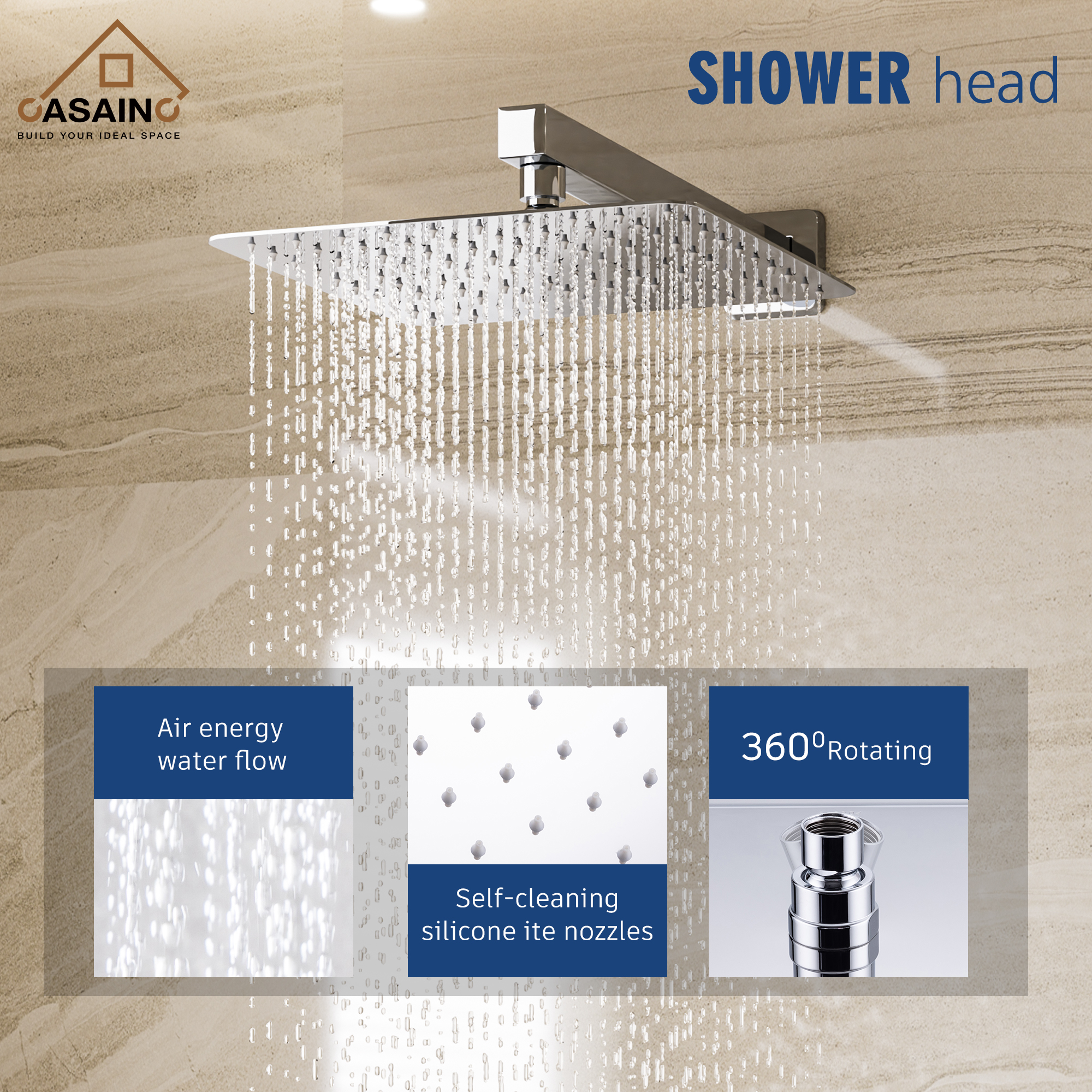 10"/12" Rain Shower Systems With Handheld & Pressure Balanced Valve