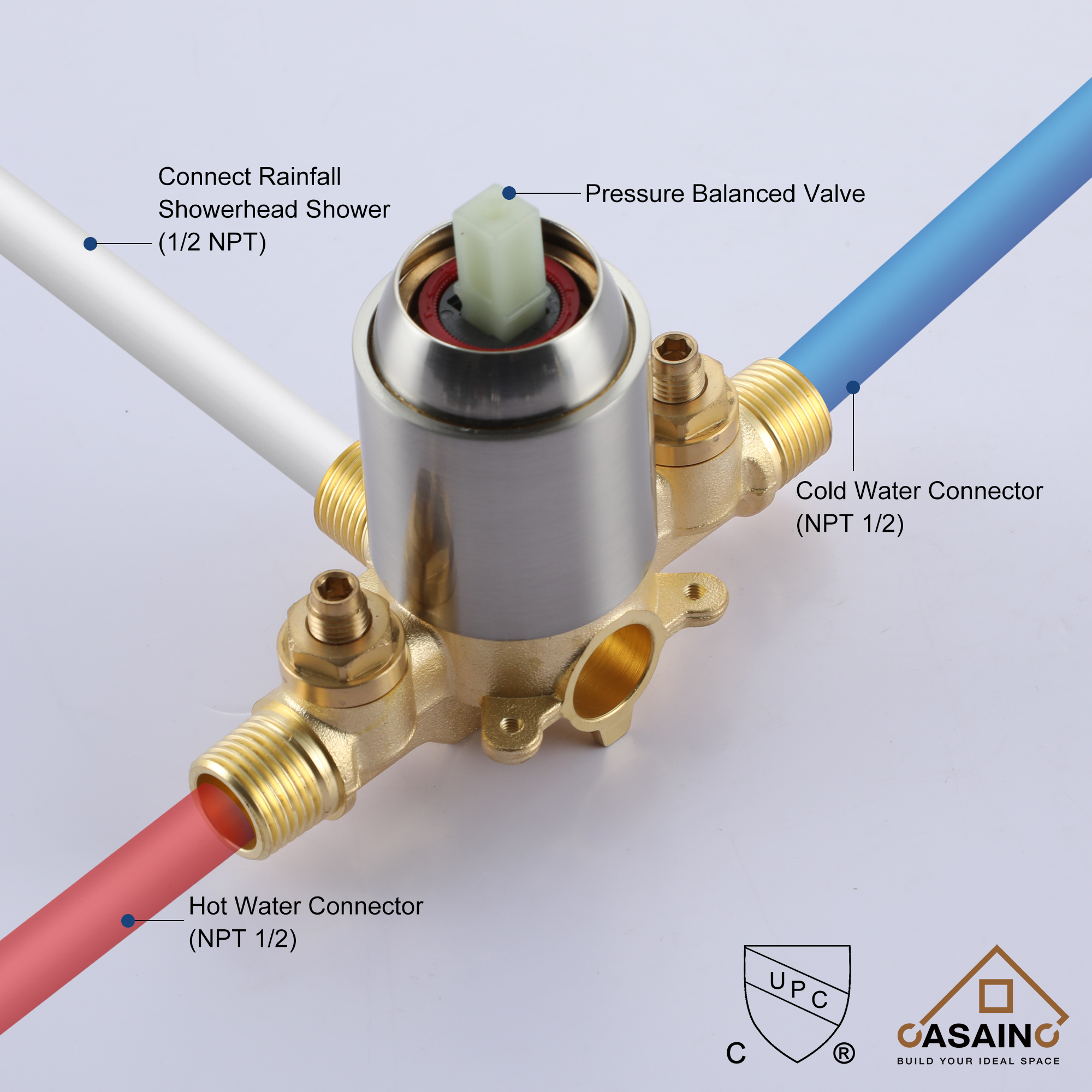 10" Wall Mount Round Shower Faucet Rain Shower System (Valve Included)