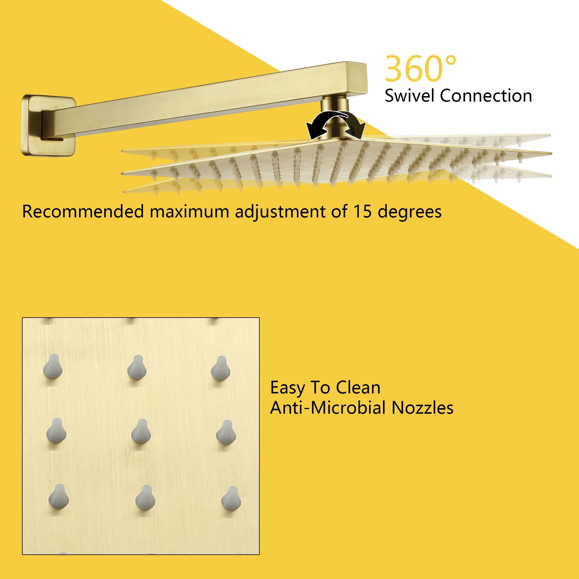 10in/12in Wall-Mount Rain Shower System with Handheld Shower