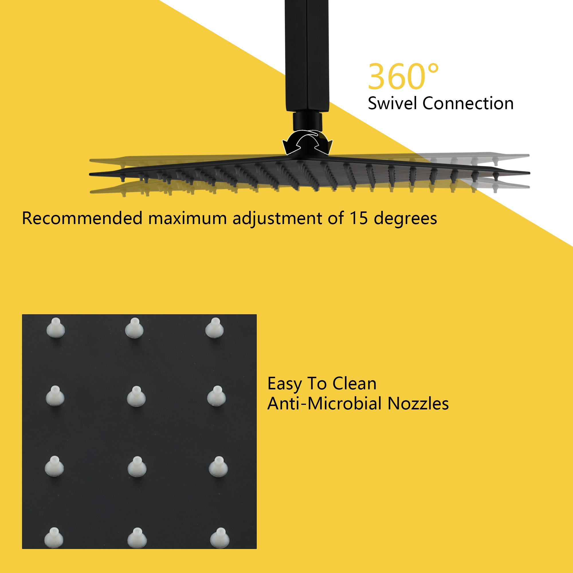 10" Ceiling-Mount 2-Function Shower System with Hand Shower