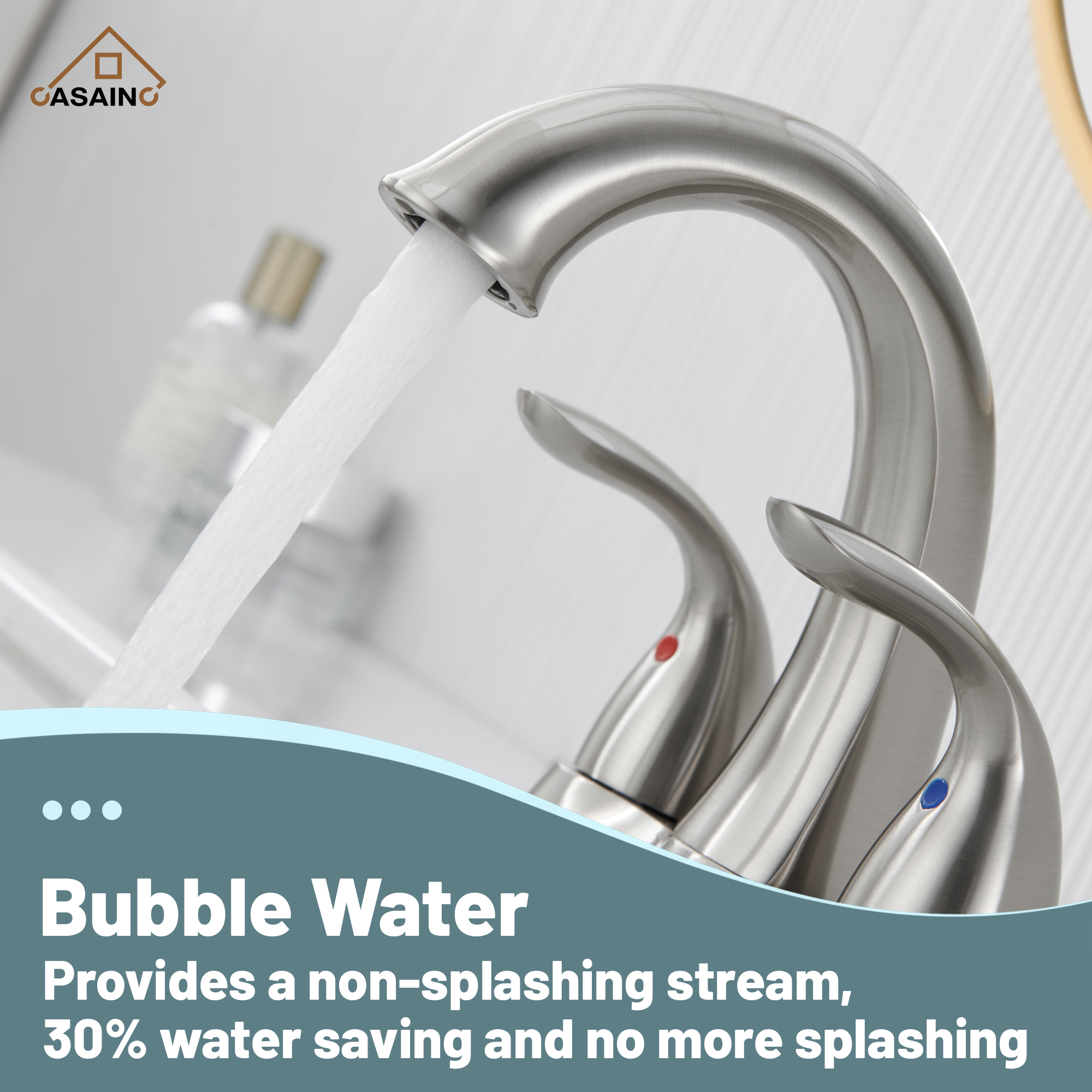 Casainc 4 Inch 2-Handle Centerset Bathroom Sink Faucet for 2-hole Centerset Sink Faucet