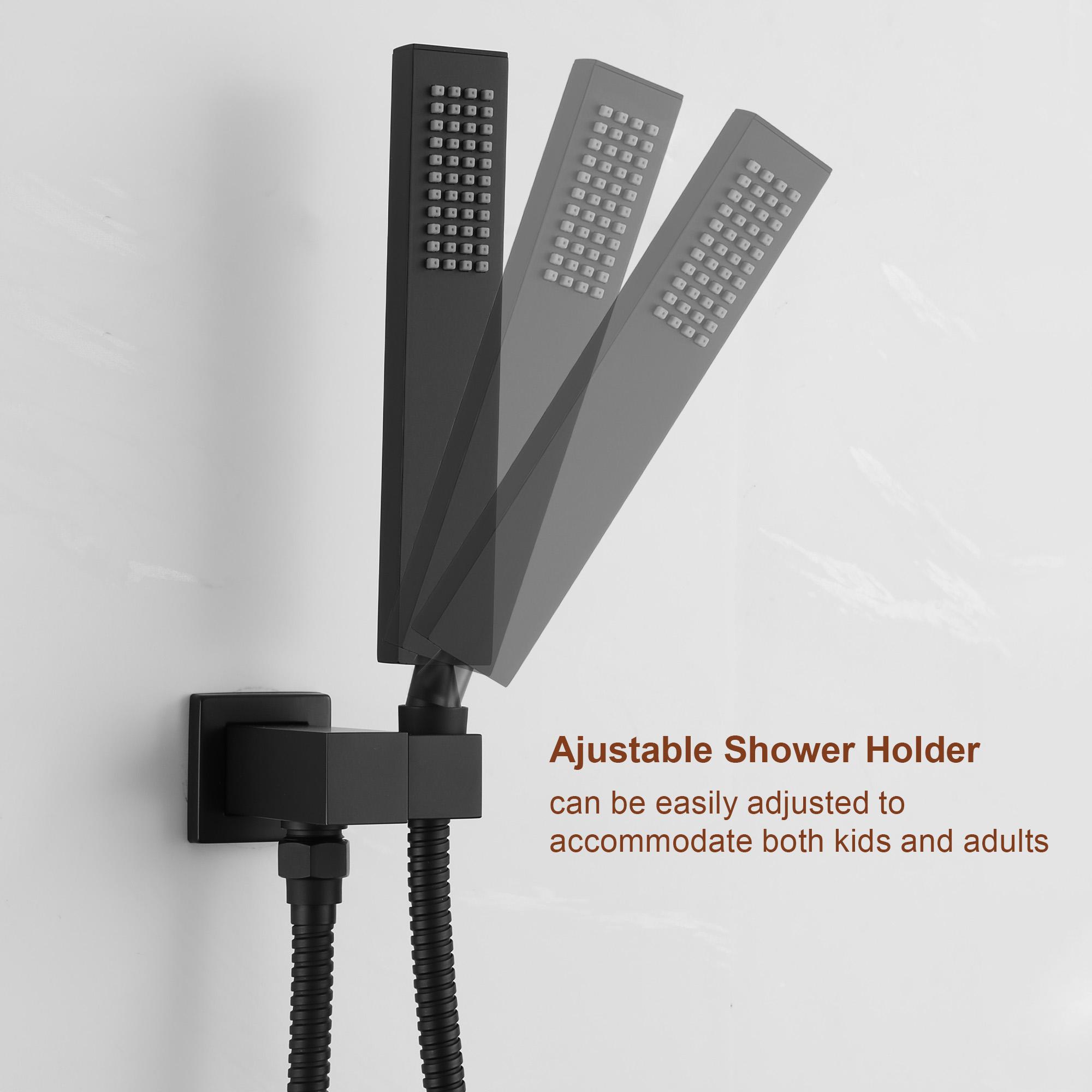 10" Square Bathroom Ceiling-Mount Shower System with Handheld Shower