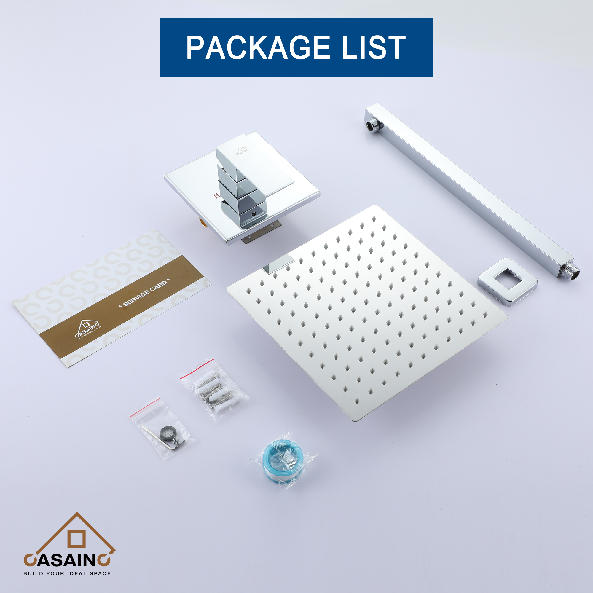 Rainfall Shower System 10" Wall Mount Single Function Showerhead