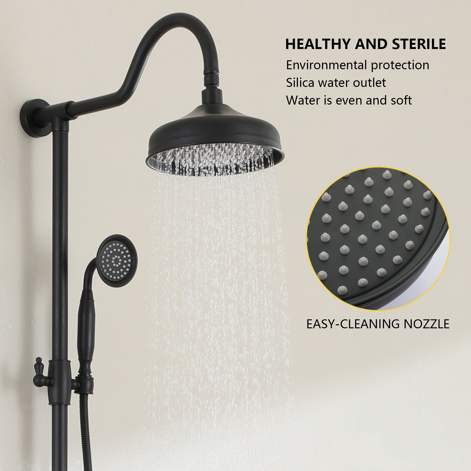 8-inch Dual Function Exposed Shower System with Handheld Shower