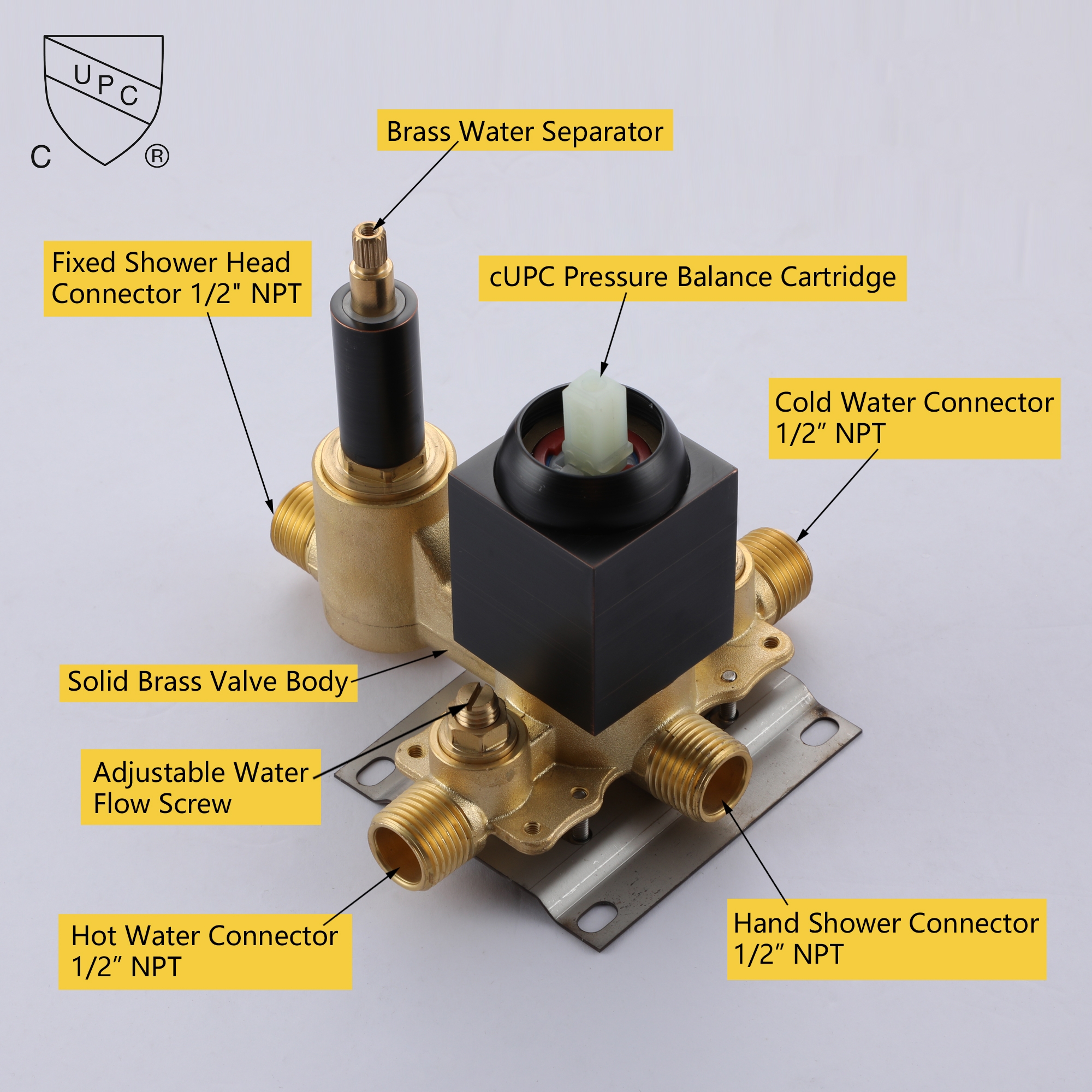 12" Ceiling-Mount Shower System with Handheld Shower in Oil Rubbed Bronze