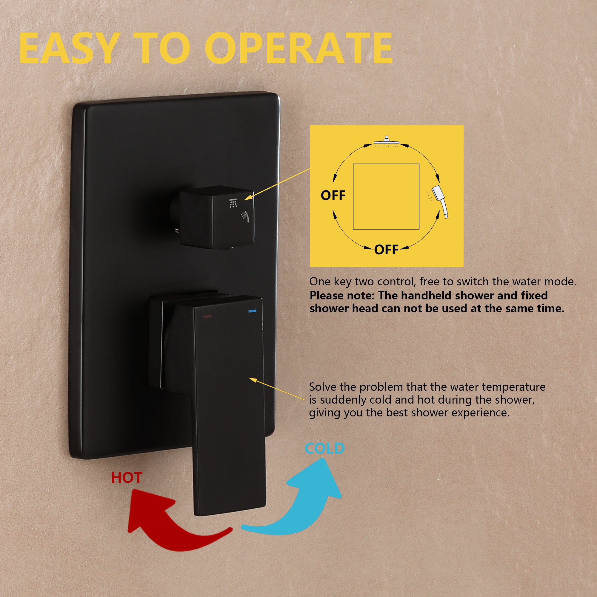 10-inch/12-inch Wall-Mounted Shower System with Hand Shower