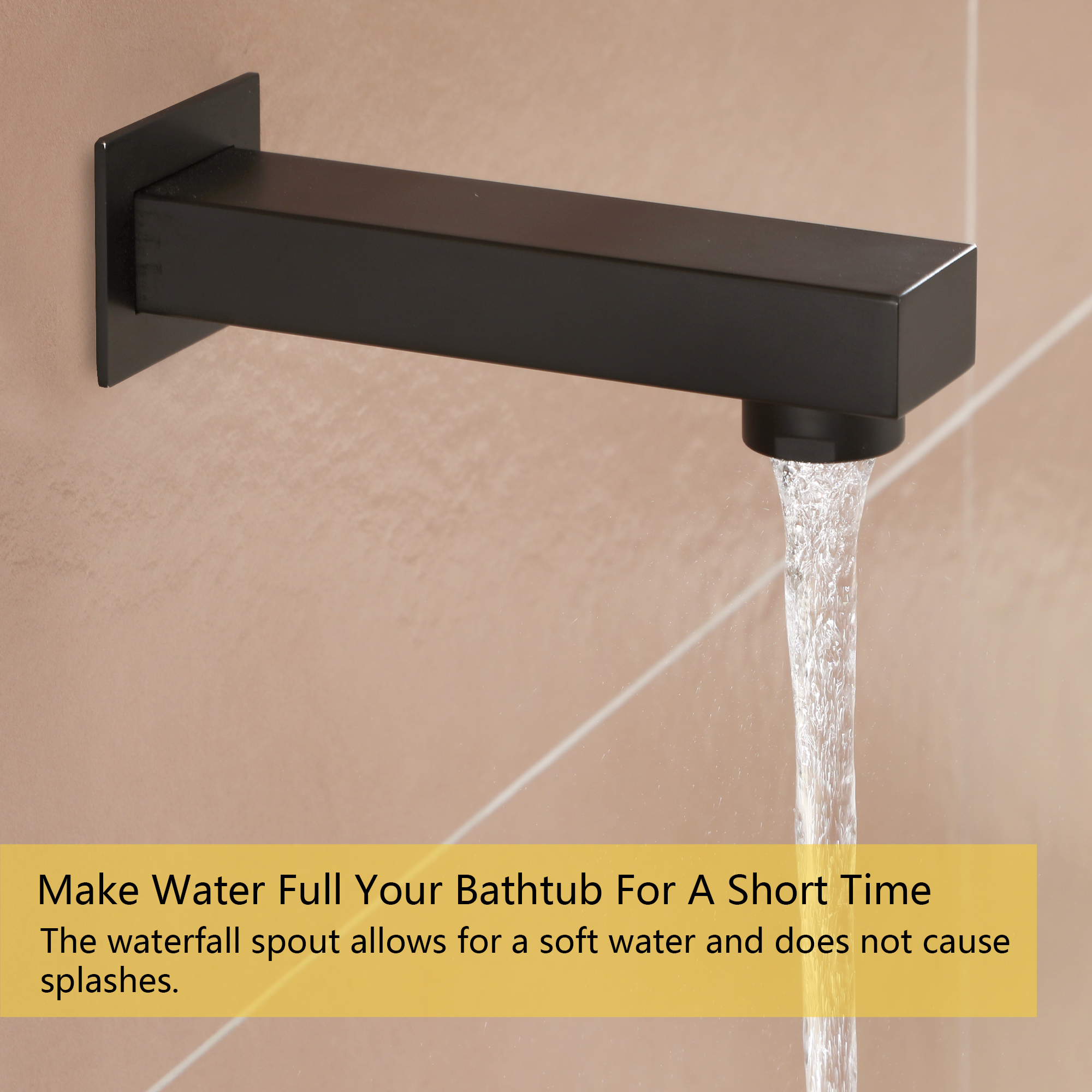 12-inch Wall Mounted 3-Function Shower System with Tub Spout