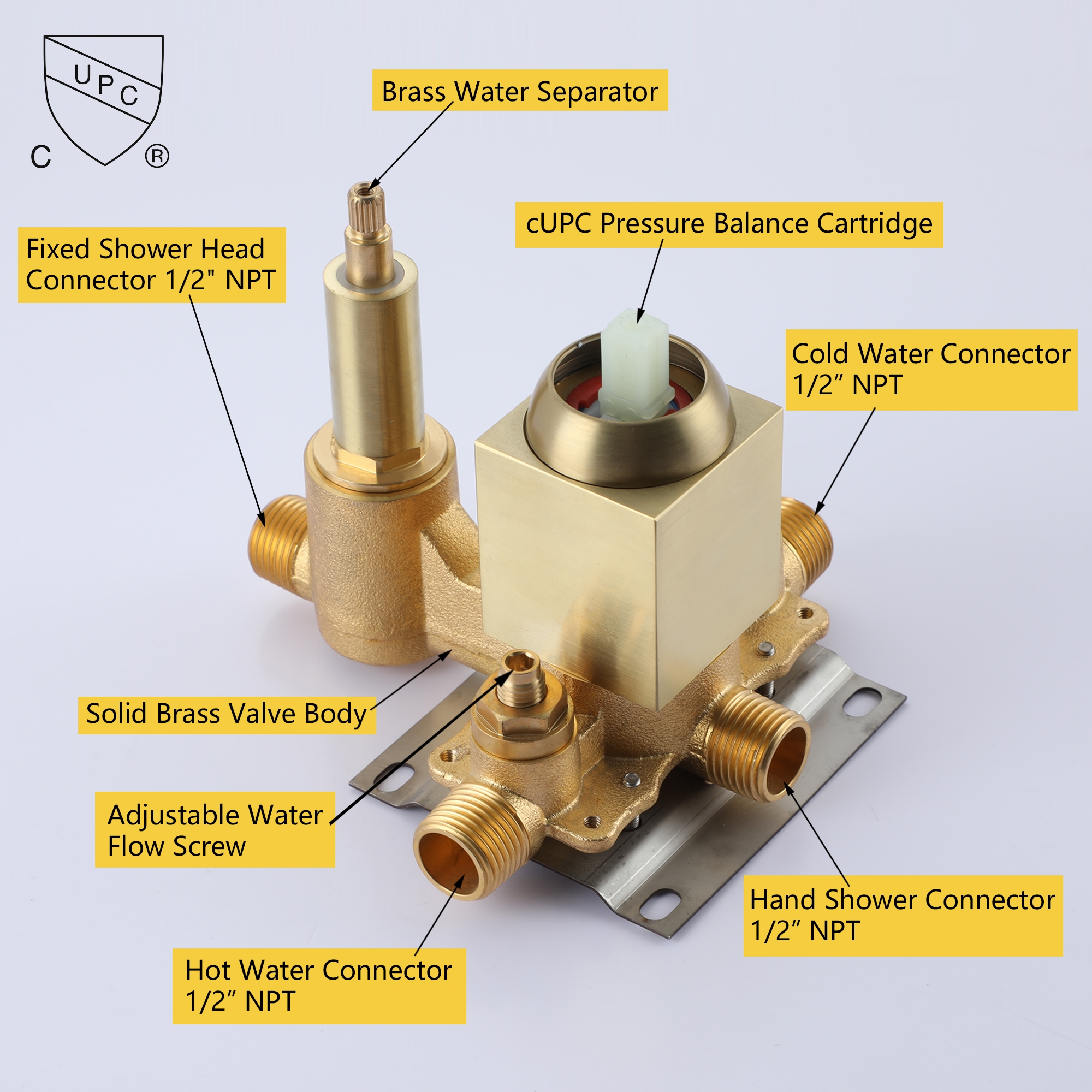 10in/12in Wall-Mount Rain Shower System with Handheld Shower