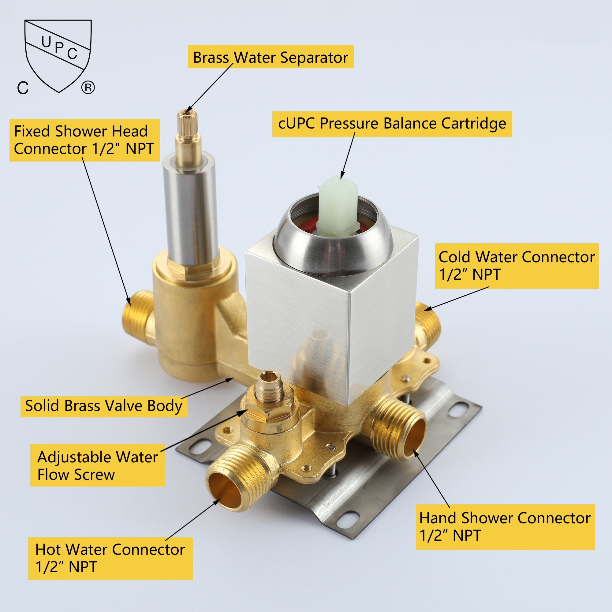10-inch Ceiling-Mount 2-Function Shower System with Hand Shower