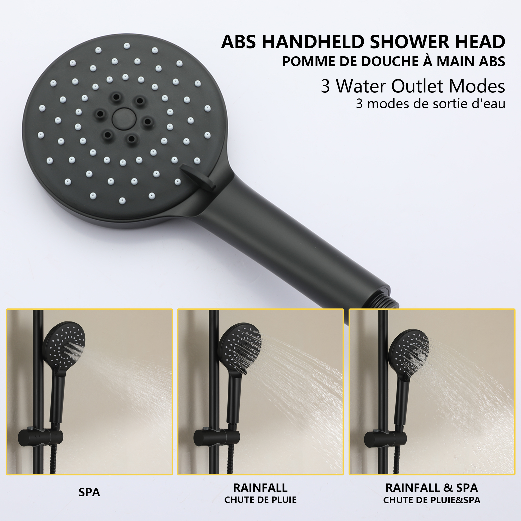 10-inch Wall-Mount Dual Shower Head System with 3-Spray Hand Shower