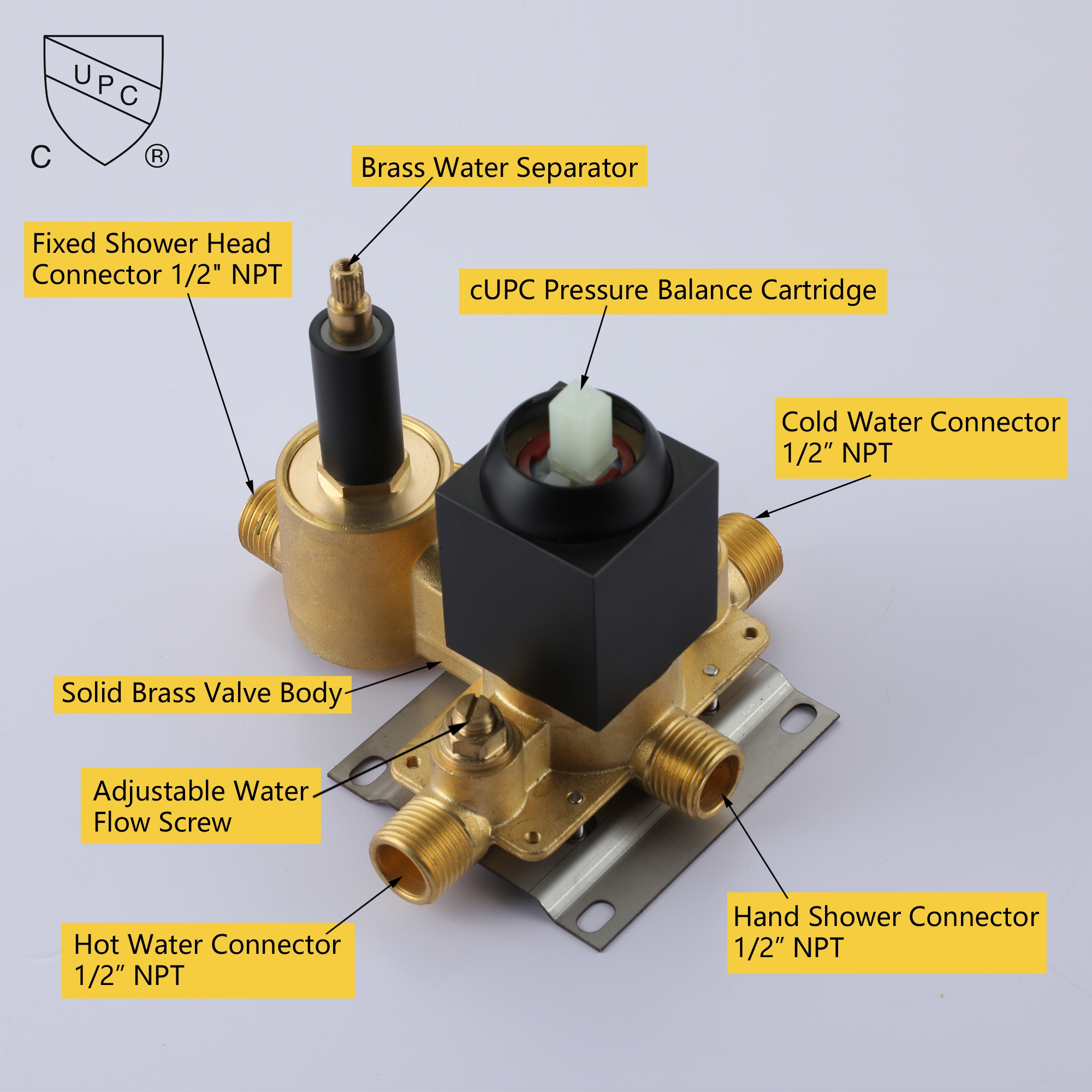 10" Ceiling-Mount 2-Function Shower System with Hand Shower