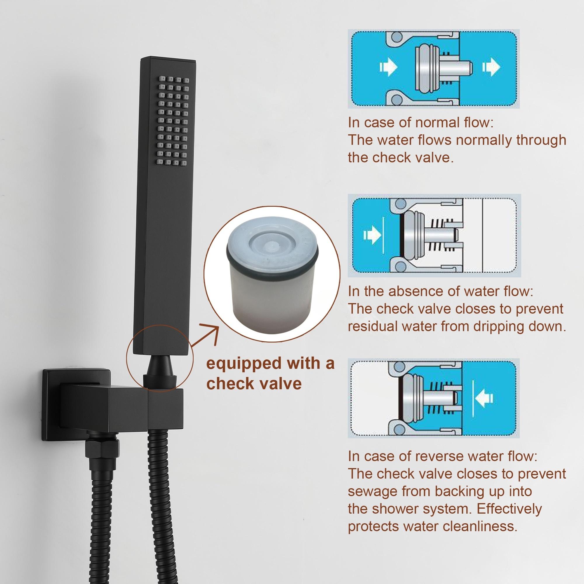10" Square Bathroom Ceiling-Mount Shower System with Handheld Shower