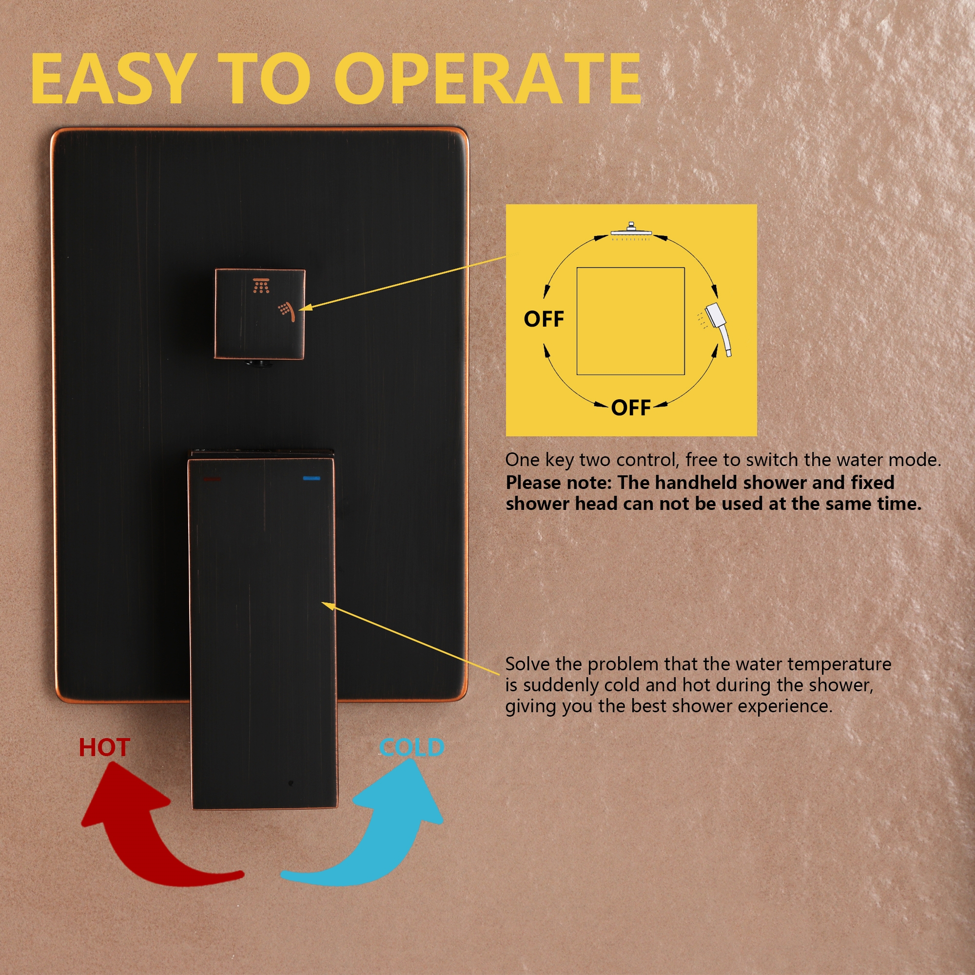 12" Ceiling-Mount Shower System with Handheld Shower in Oil Rubbed Bronze