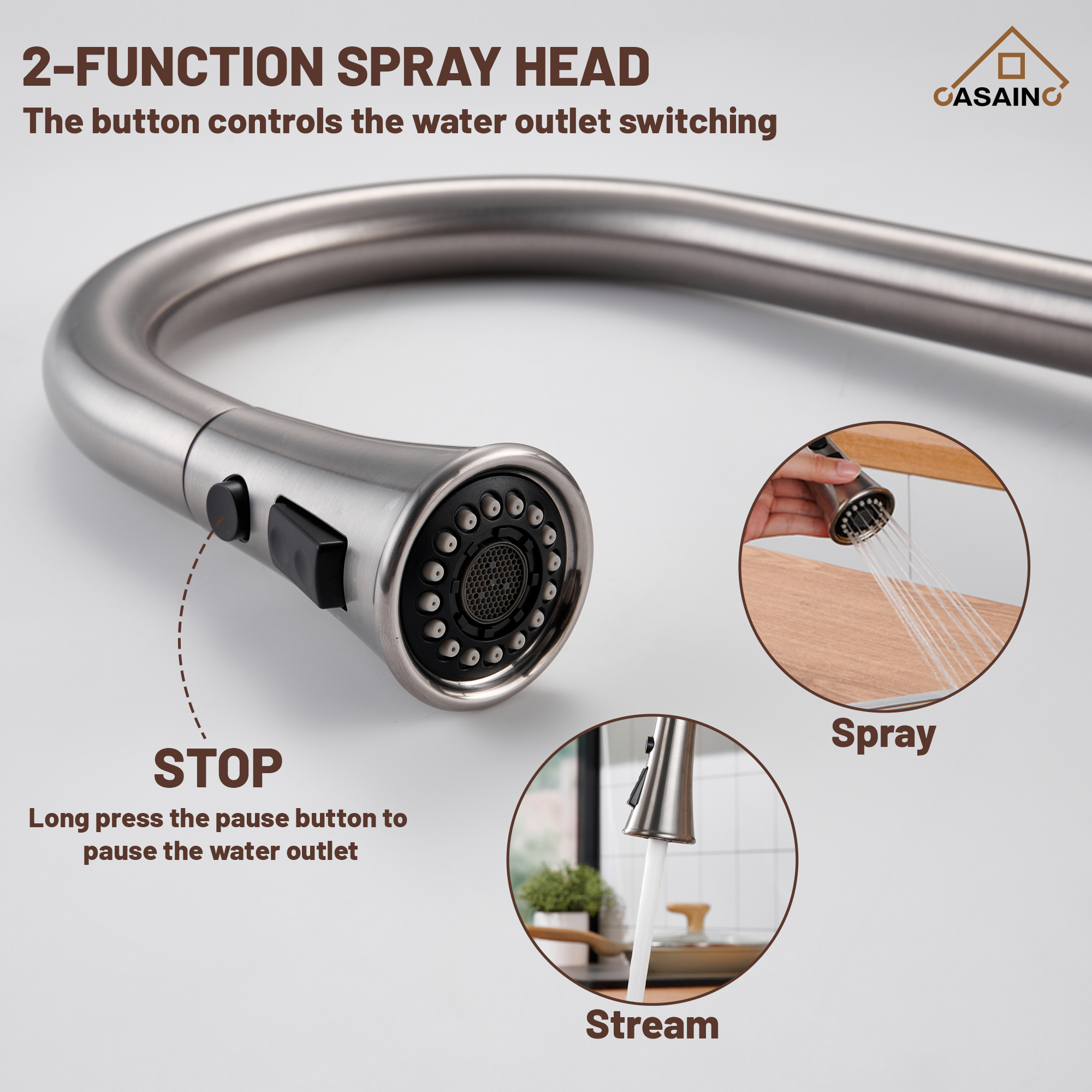 Single Handle Pull Down Sprayer Kitchen Faucet with Touchless Sensor,Dual Function