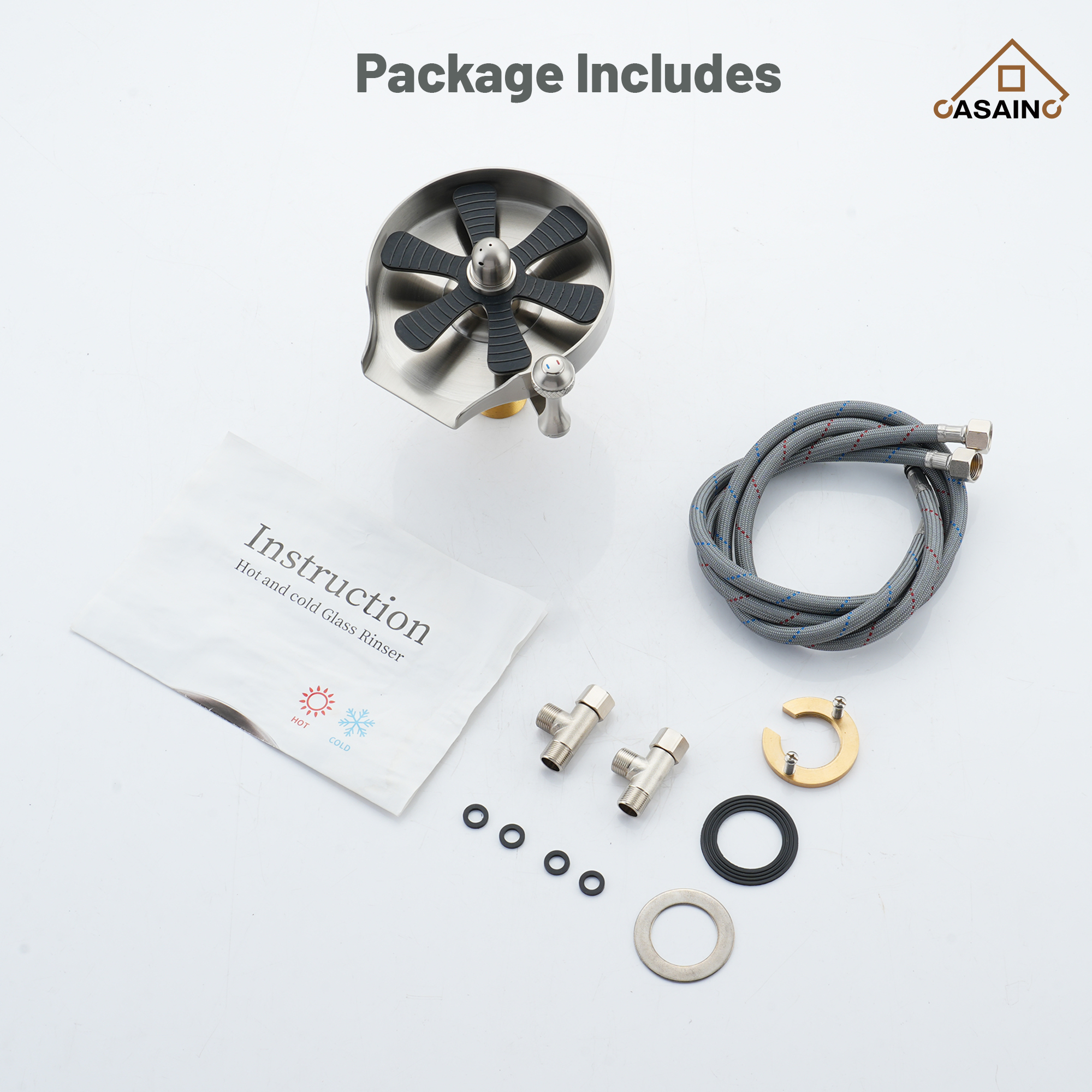 Glass Rinser Cup Washer Kitchen Faucet Top-Quality Automatic Cup Cleaning Cup Rinser With Hot and Cold Options High-pressure Water Jets