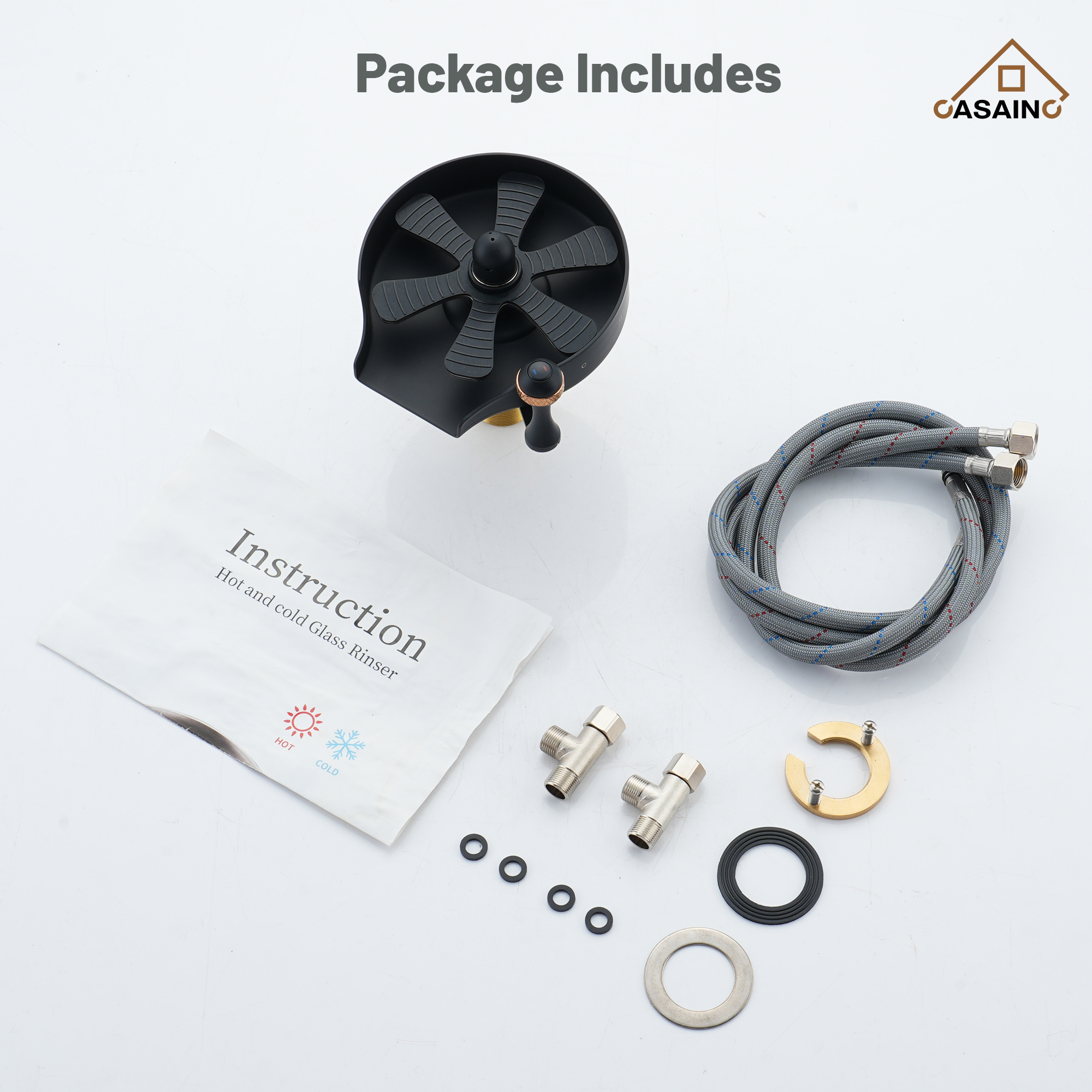 Glass Rinser Cup Washer Kitchen Faucet Top-Quality Automatic Cup Cleaning Cup Rinser With Hot and Cold Options High-pressure Water Jets