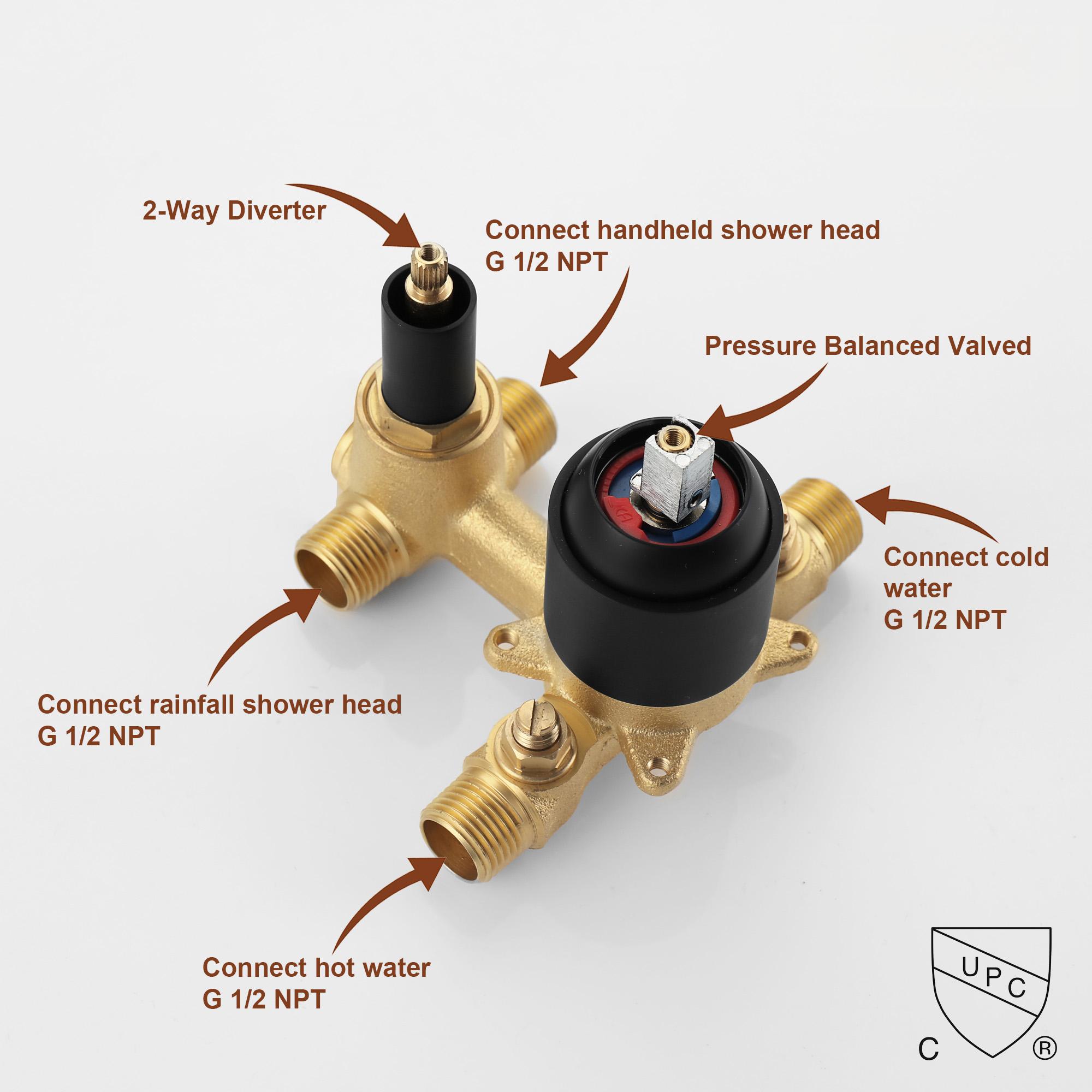 10" Square Bathroom Ceiling-Mount Shower System with Handheld Shower