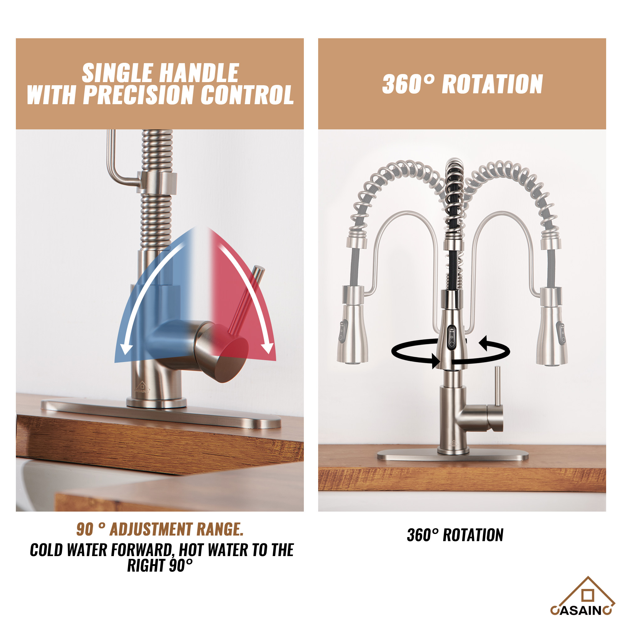 Single Handle Commercial Style Pull-Down Kitchen Faucet