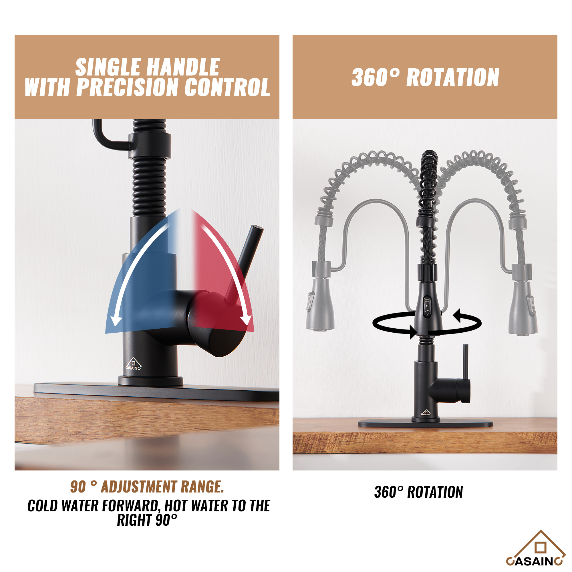 Single Handle Commercial Style Pull-Down Kitchen Faucet