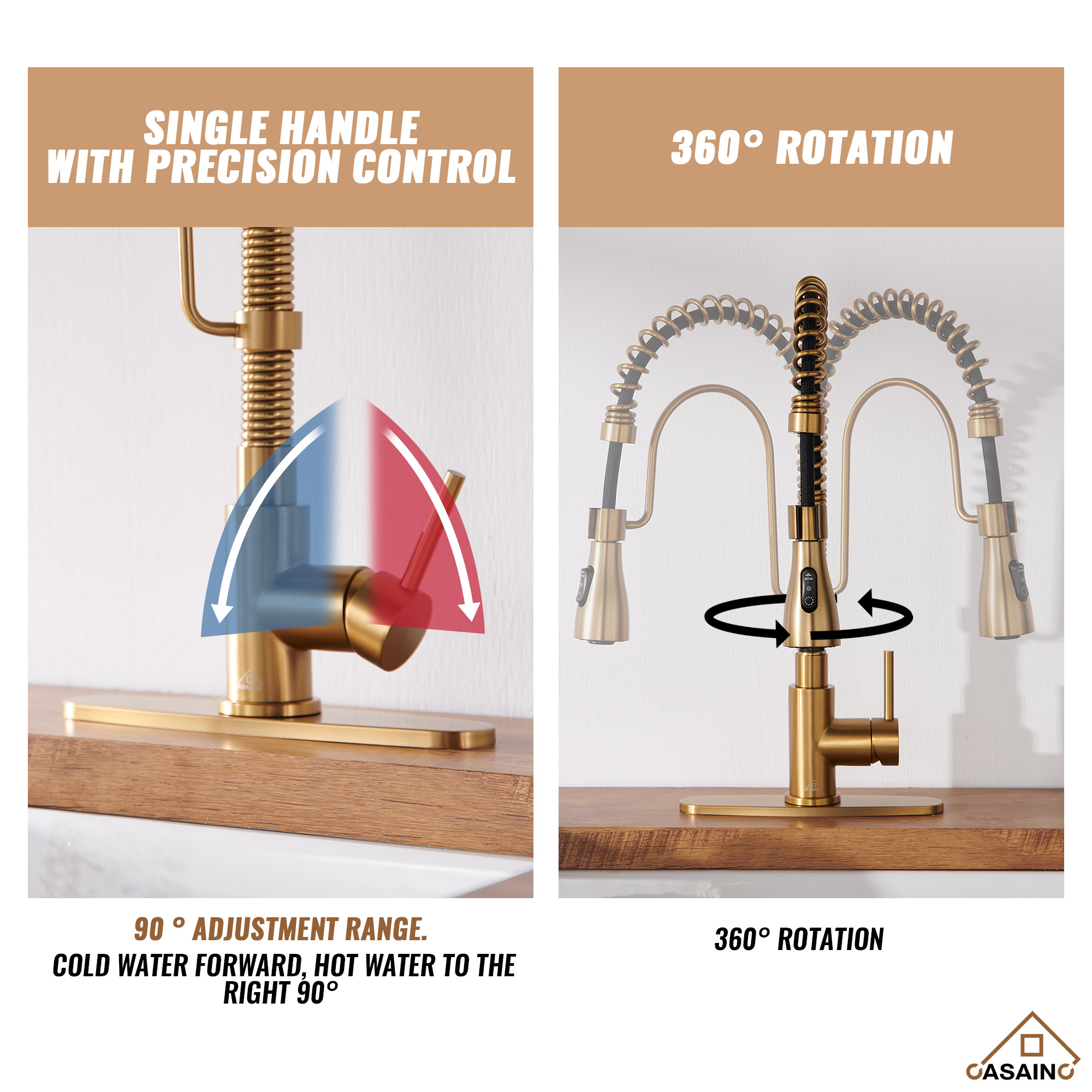 Single Handle Commercial Style Pull-Down Kitchen Faucet