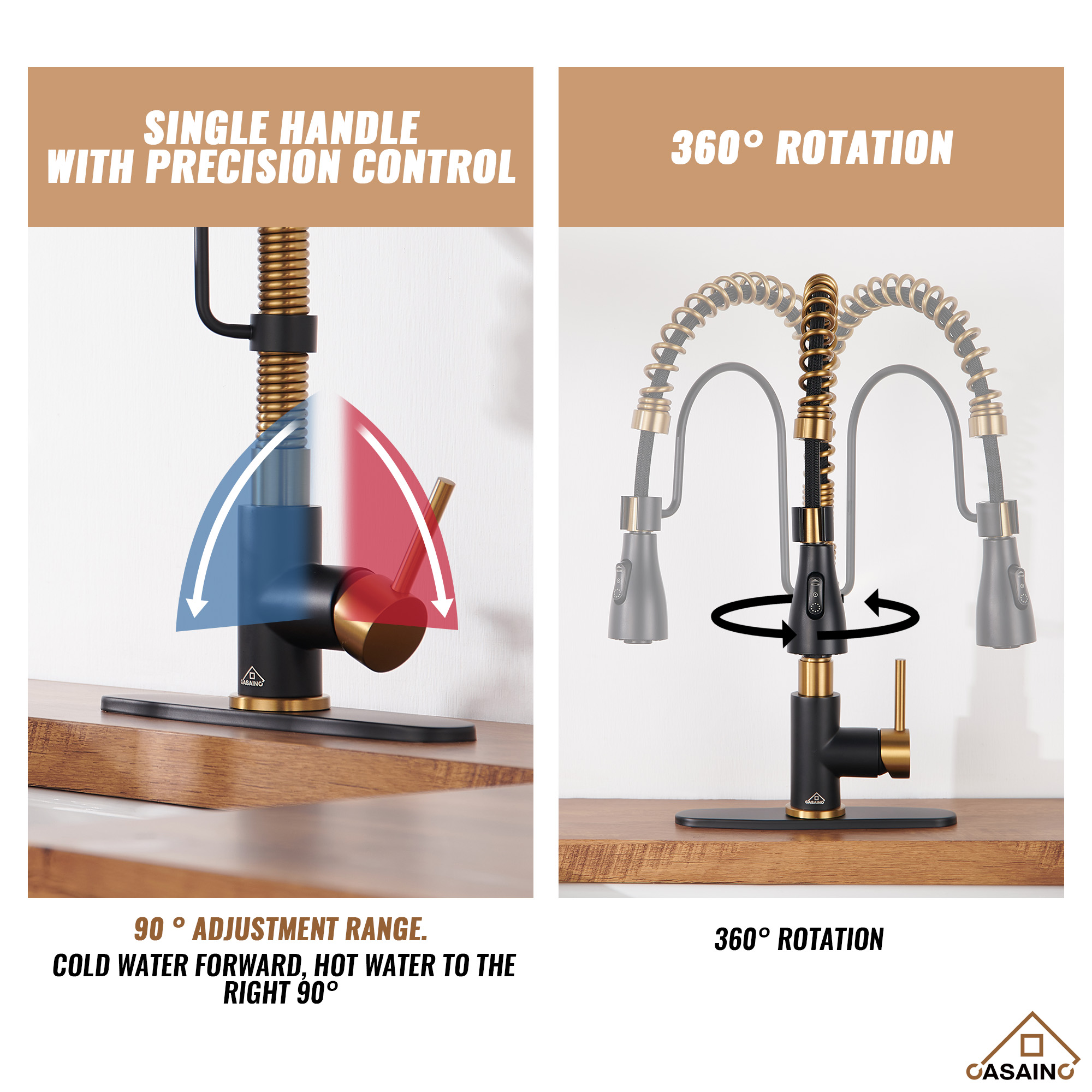 Single Handle Commercial Style Pull-Down Kitchen Faucet