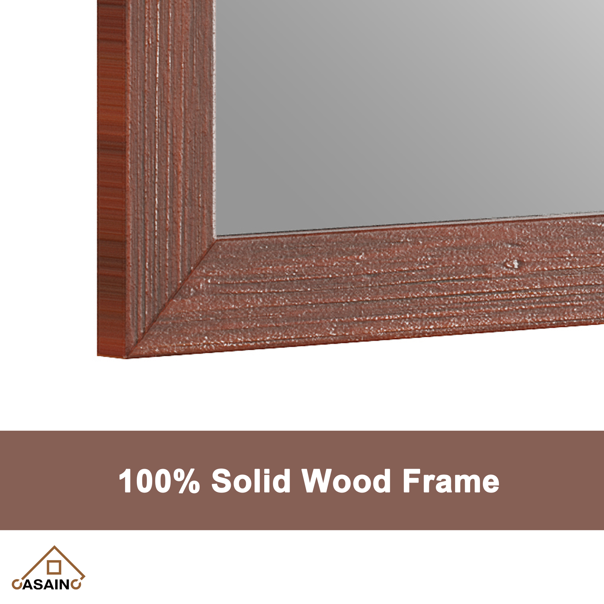 30"/36"/48"/60" Solid Wood Frame Mirror Only with Cherry (Vertical)