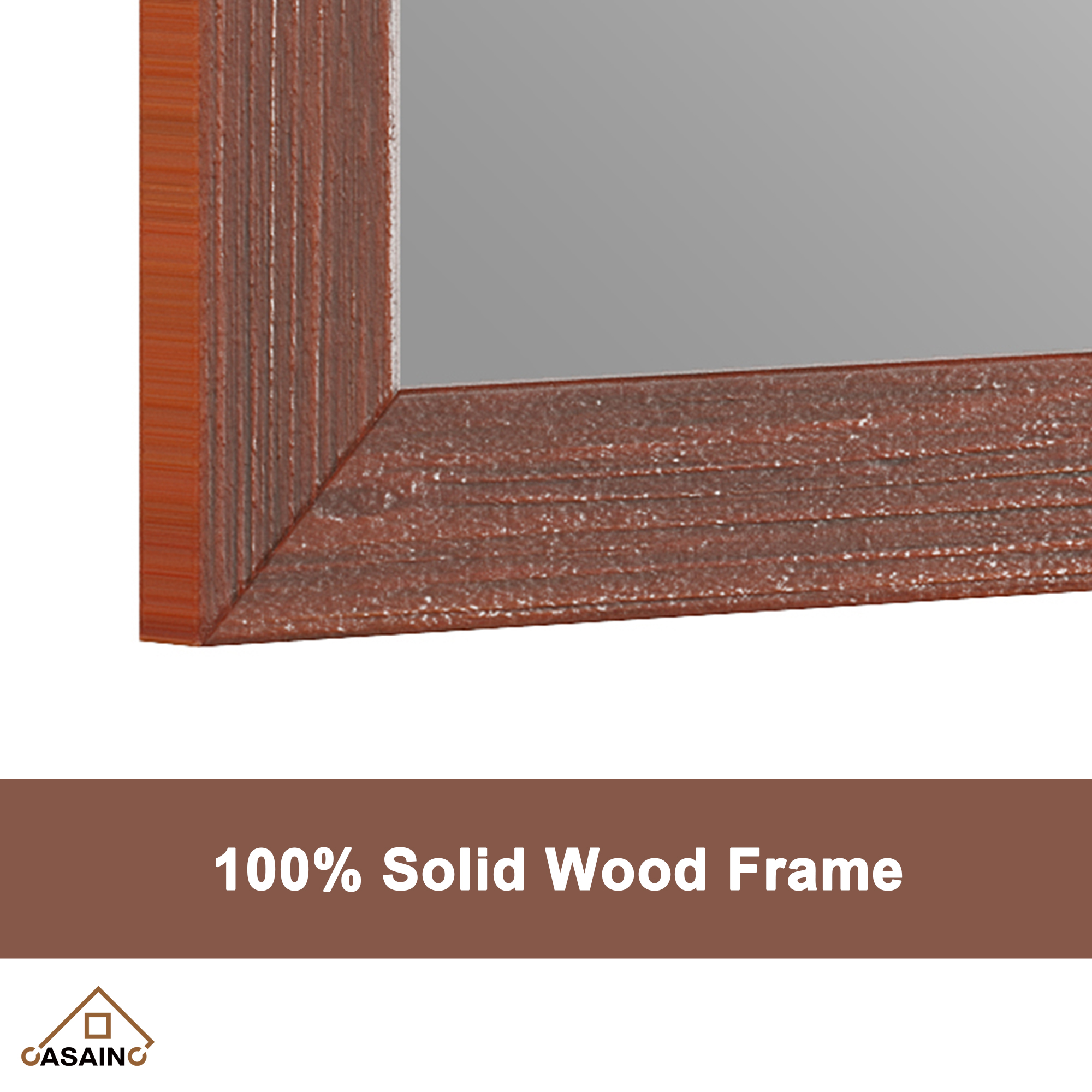 30"/36"/48"/60" Solid Wood Frame Mirror Only with Cherry (Vertical)