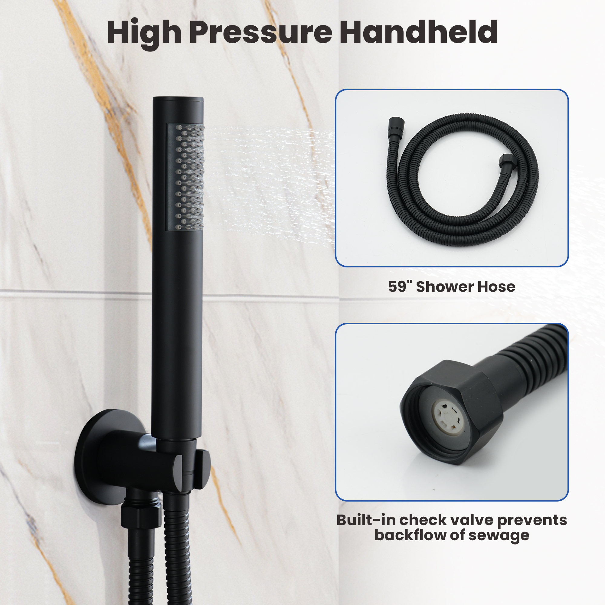 10" Round Shower System with Handheld Brass Showerhead