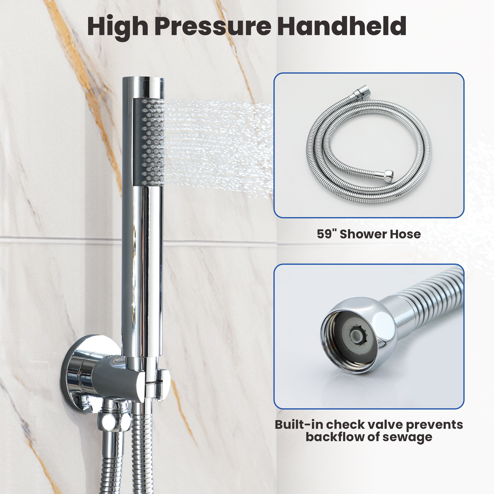 10" Round Shower System with Handheld Brass Showerhead