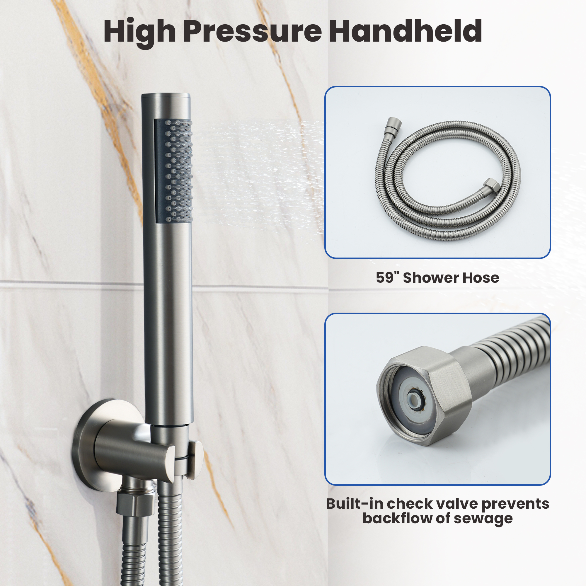 10" Round Shower System with Handheld Brass Showerhead