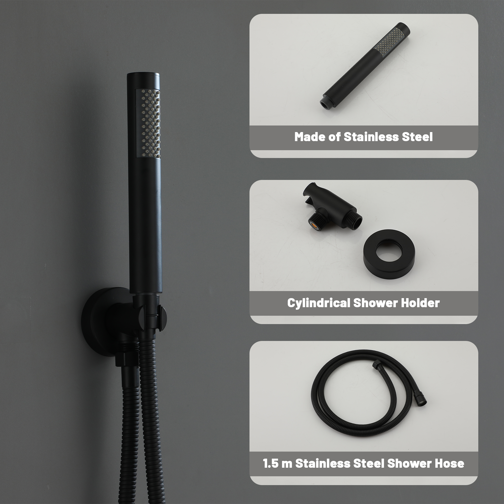 10-inch 2-Function Wall-Mounted Rain Shower System with Hand Shower