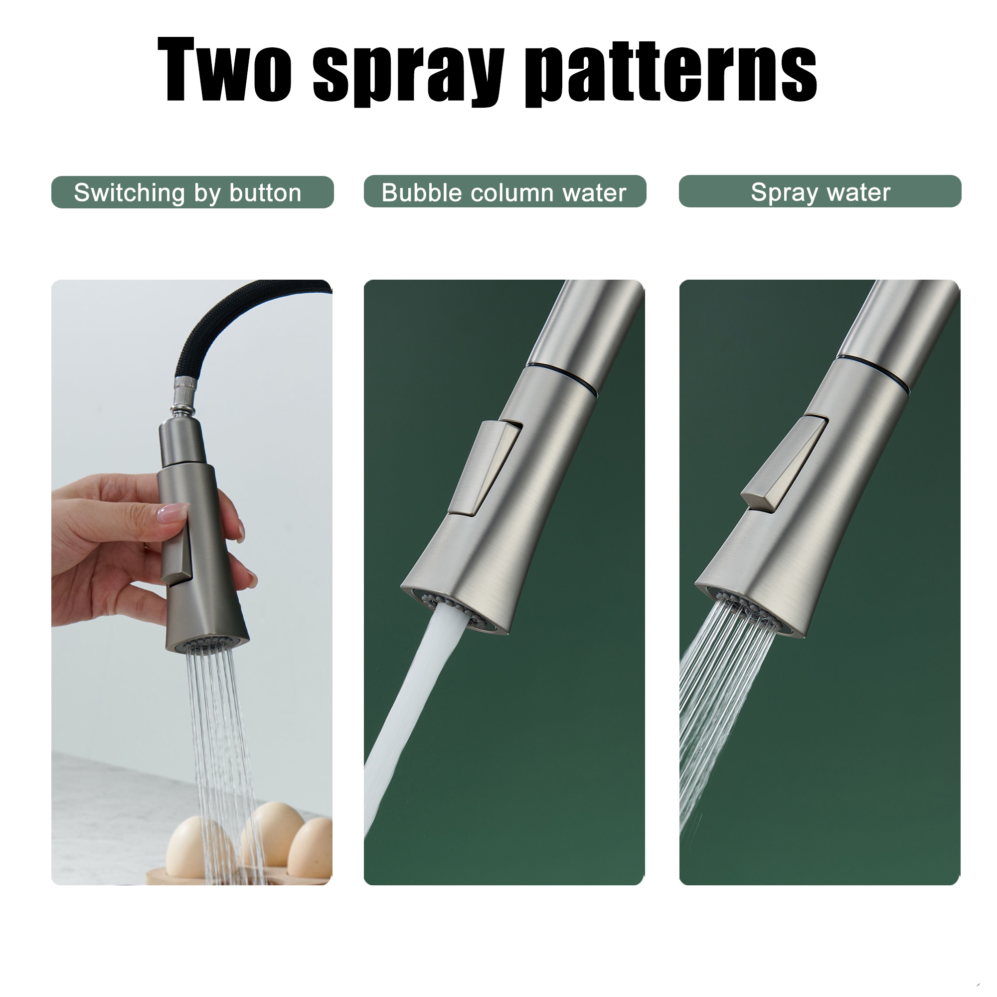 1.8GPM Single Handle Pull Down Kitchen Faucet with Cup Washer