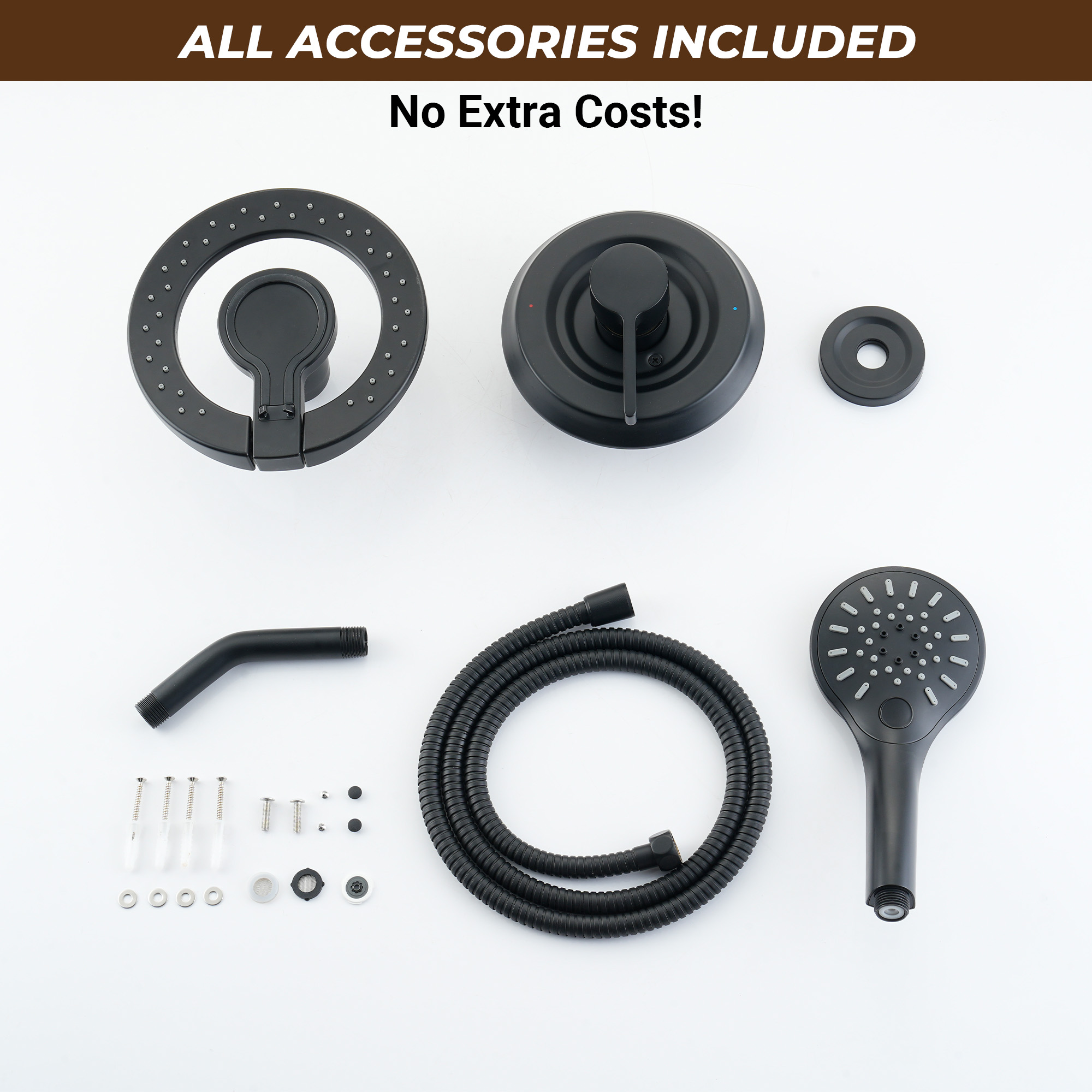 7-inch Magnetic Dual Shower System with 3-Function Hand Shower