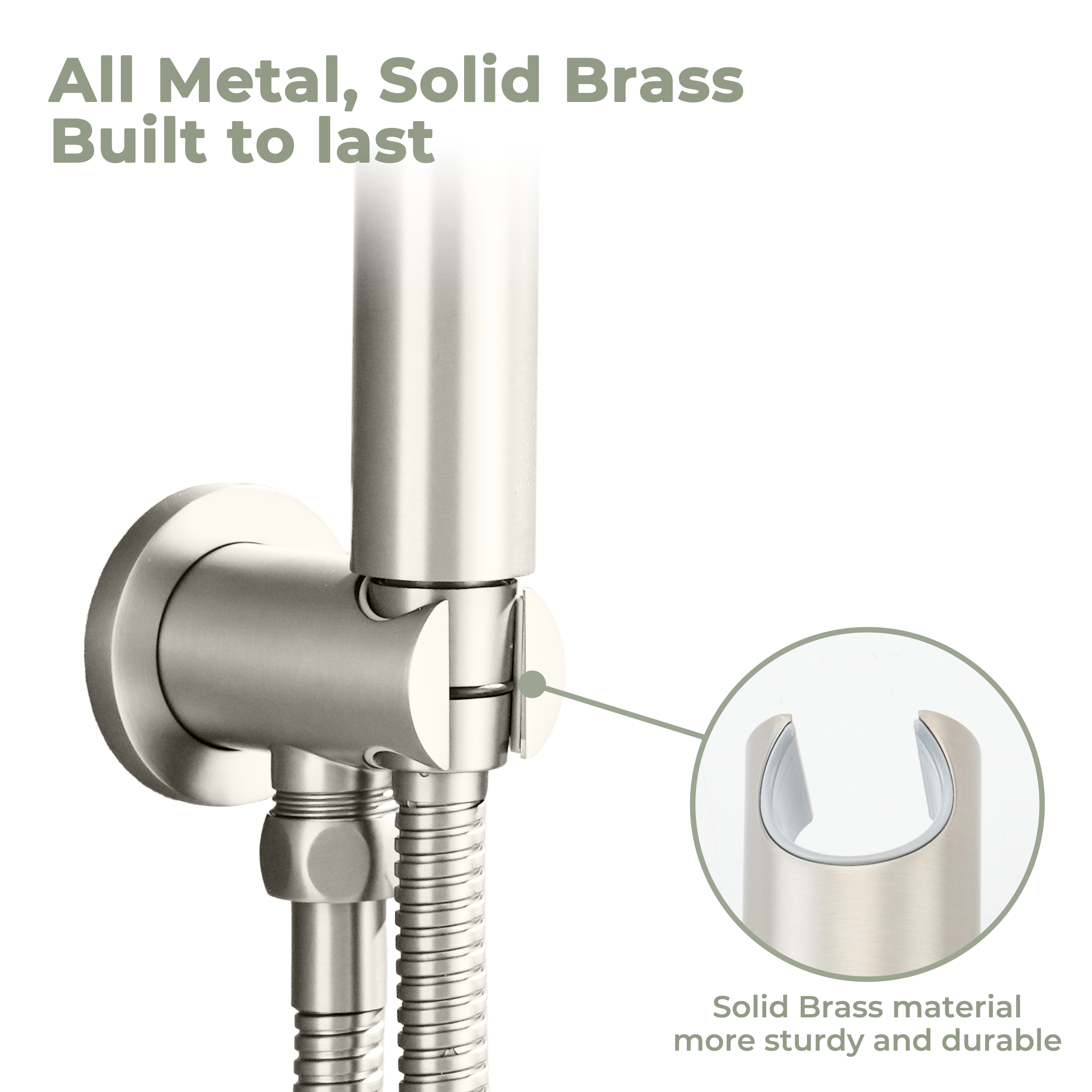 Round Brass Handheld Shower Holder Fixed Wall Mount Bracket