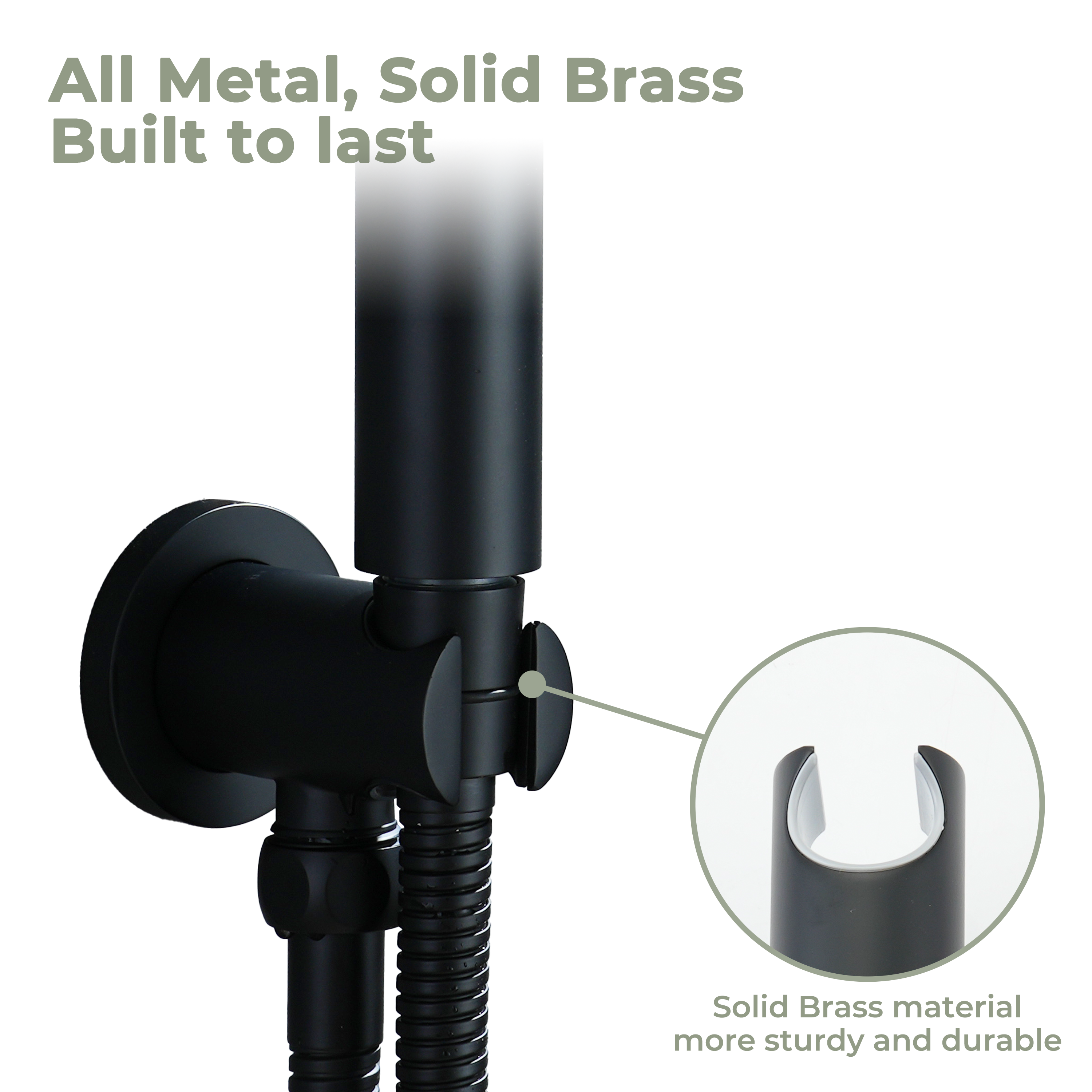 Round Brass Handheld Shower Holder Fixed Wall Mount Bracket