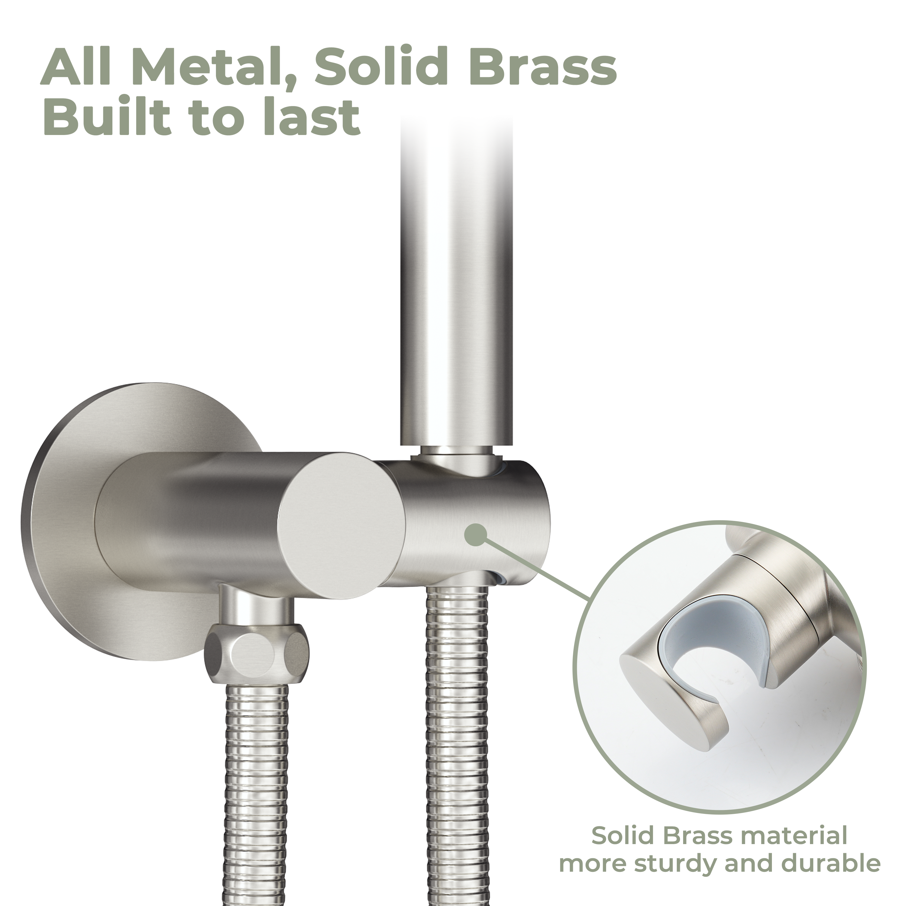 Wall Mount Round Handheld Shower Holder with Adjustable Angle