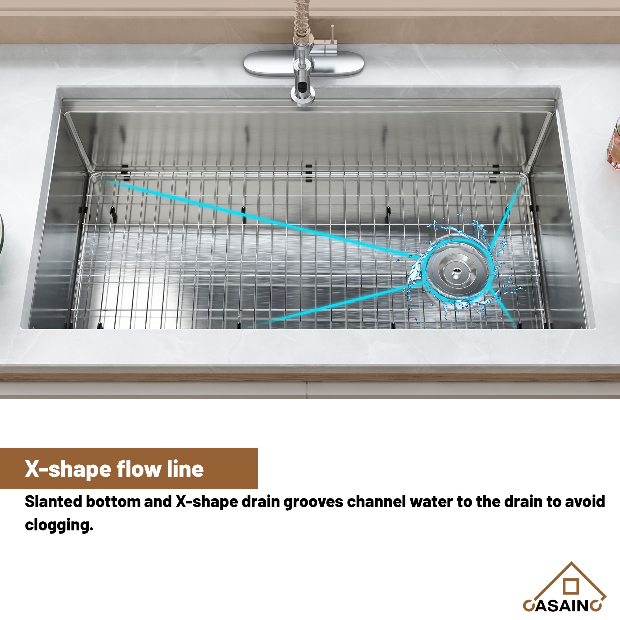 36 inch Workstation Undermount kitchen Sink Stainless Steel Sink 18 Gauge Single Bowl Kitchen Sinks Set