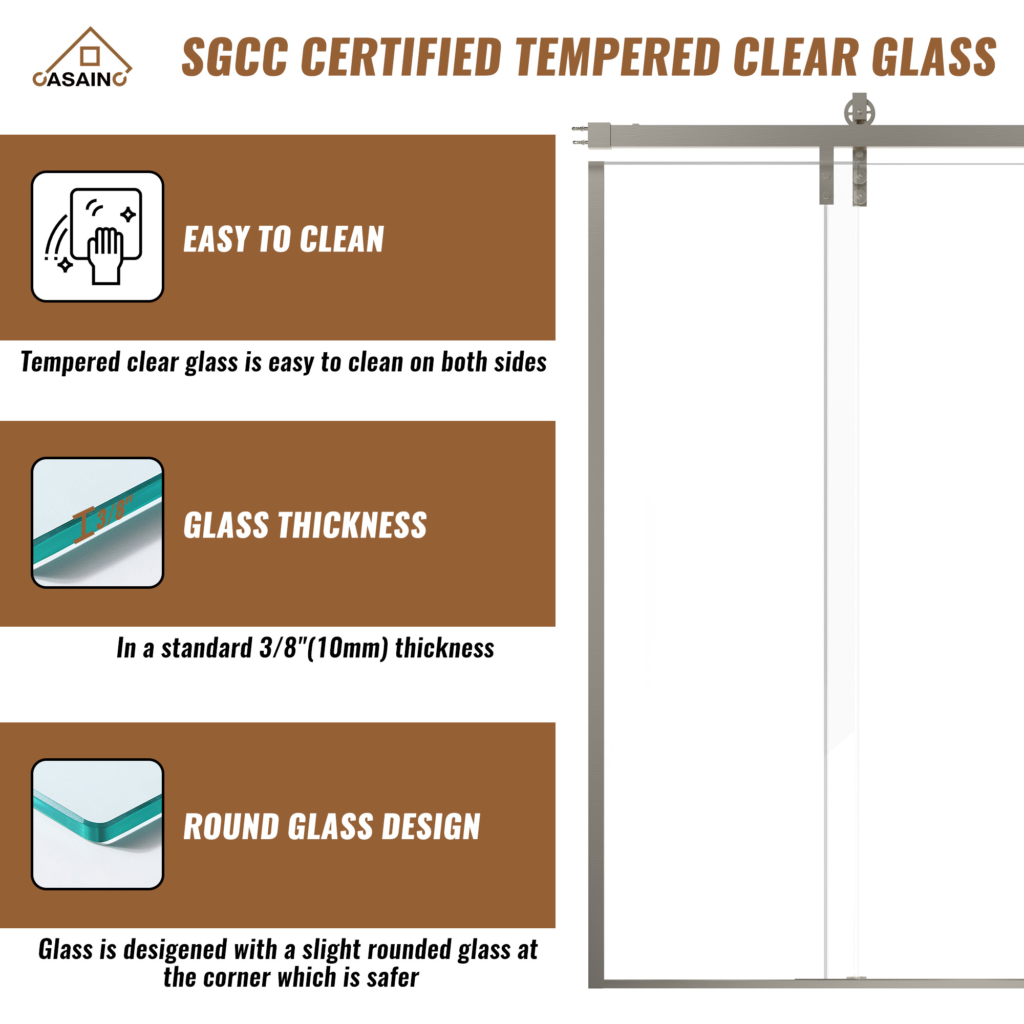 48.6  in. W x 76 in. H Framed Shower Door in Matte Black with Tempered Glass