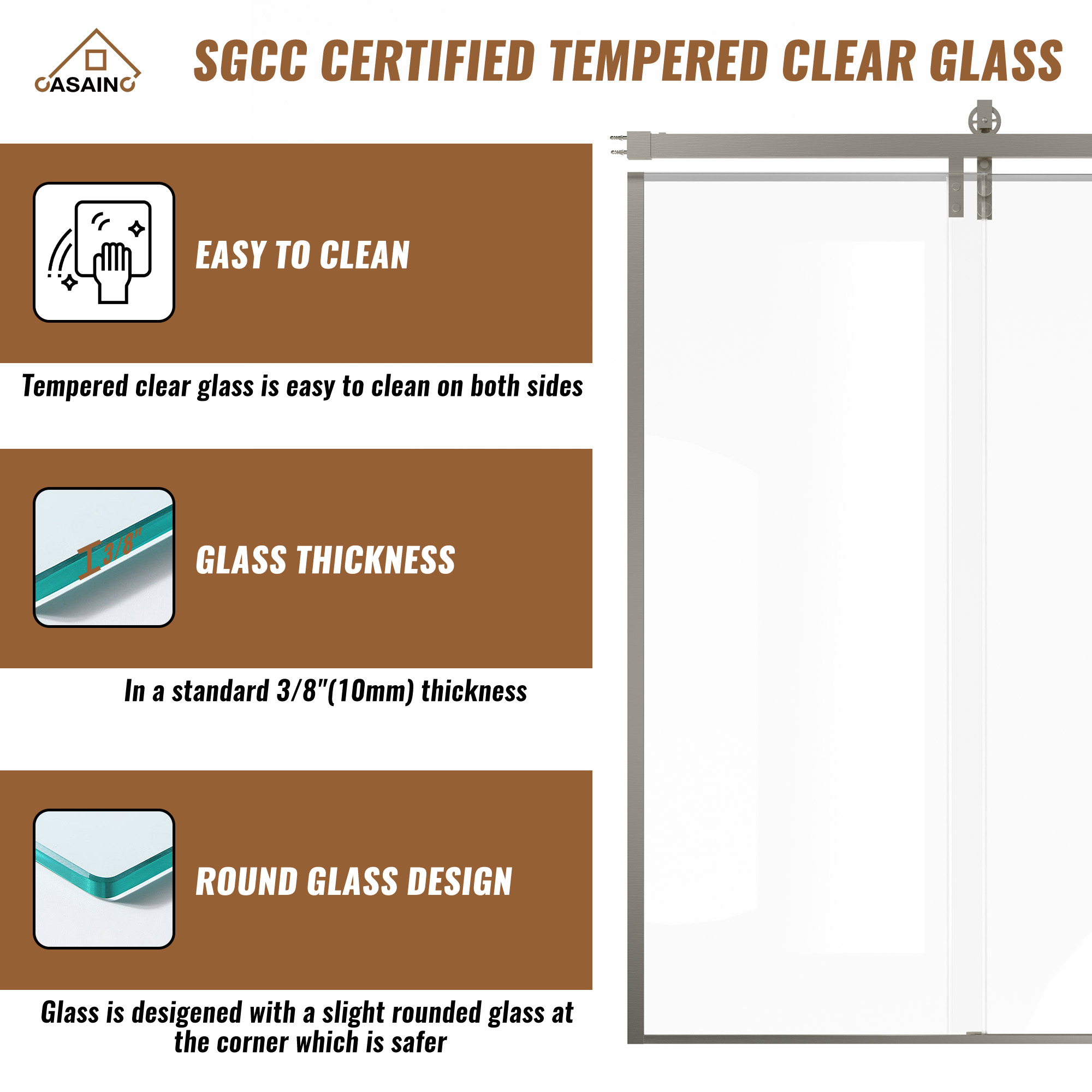 60.6  in. W x 76 in. H Framed Shower Door in Matte Black with Tempered Glass