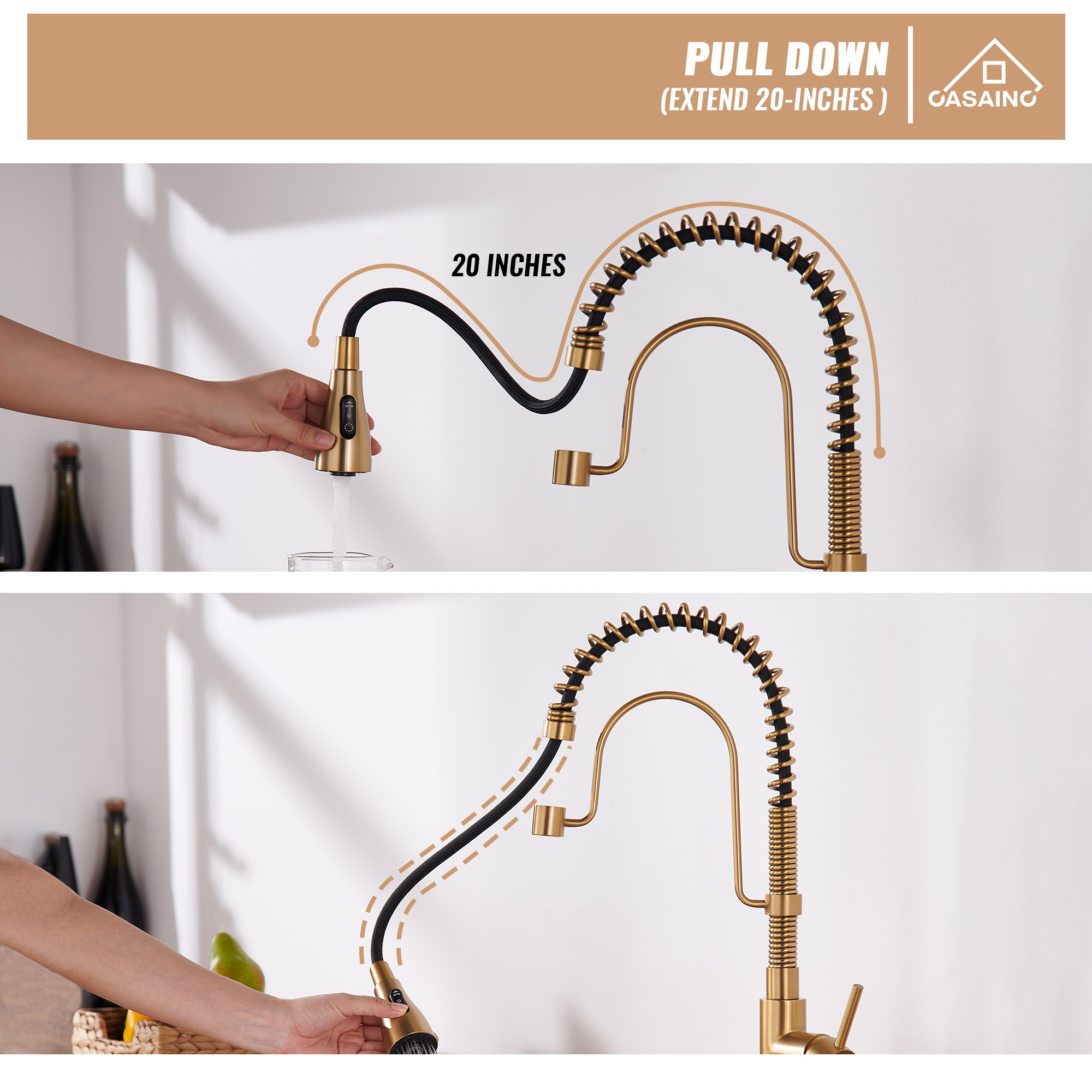 Single Handle Commercial Style Pull-Down Kitchen Faucet