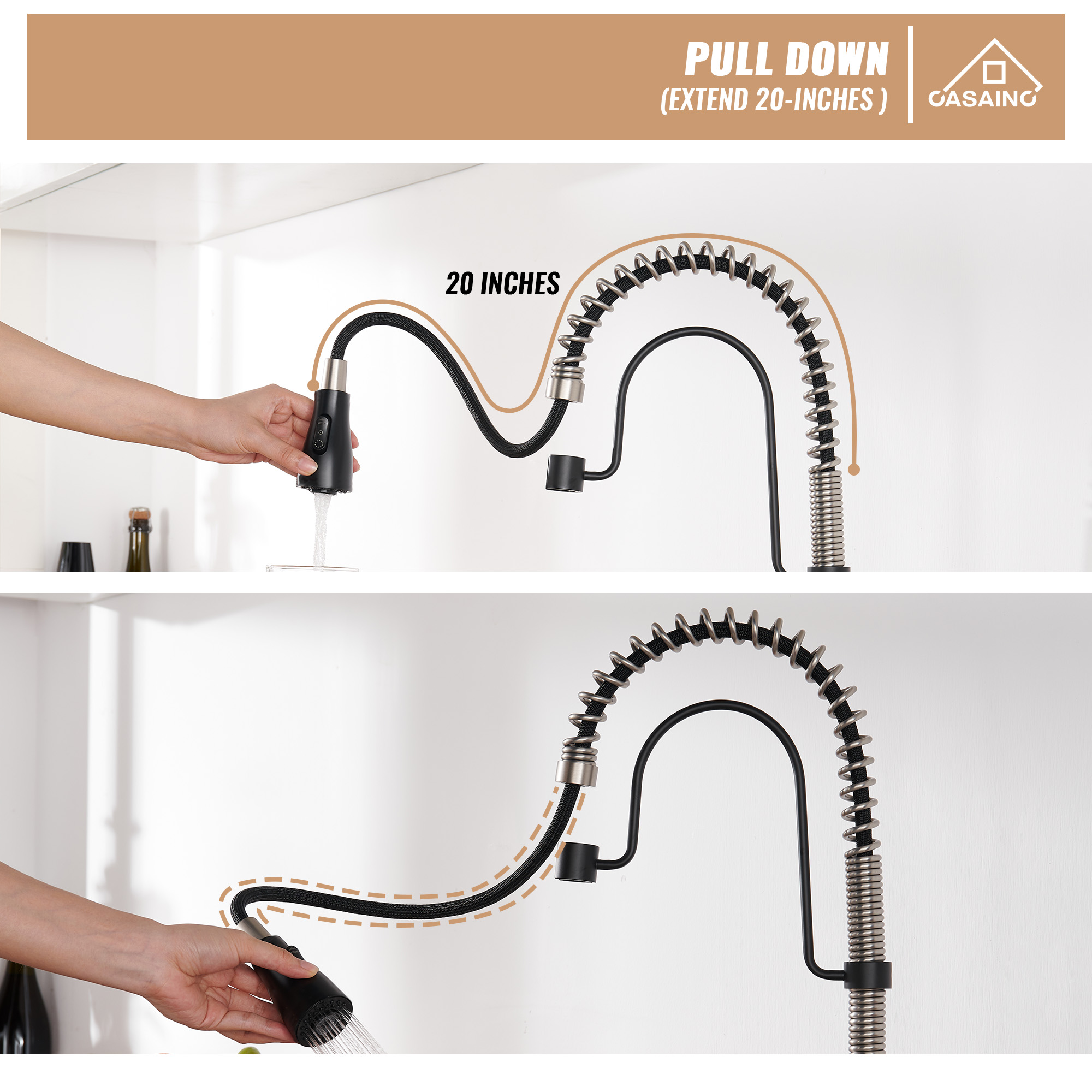 Single Handle Commercial Style Pull-Down Kitchen Faucet