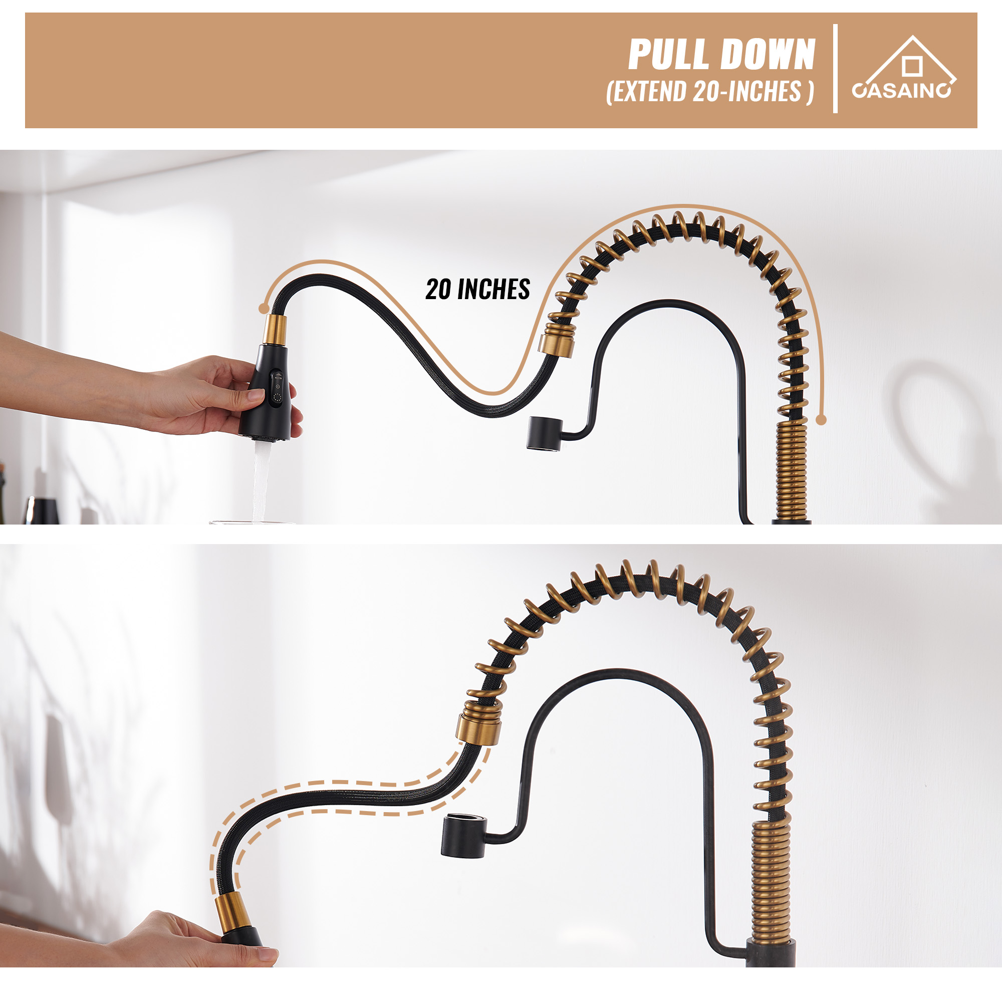 Single Handle Commercial Style Pull-Down Kitchen Faucet