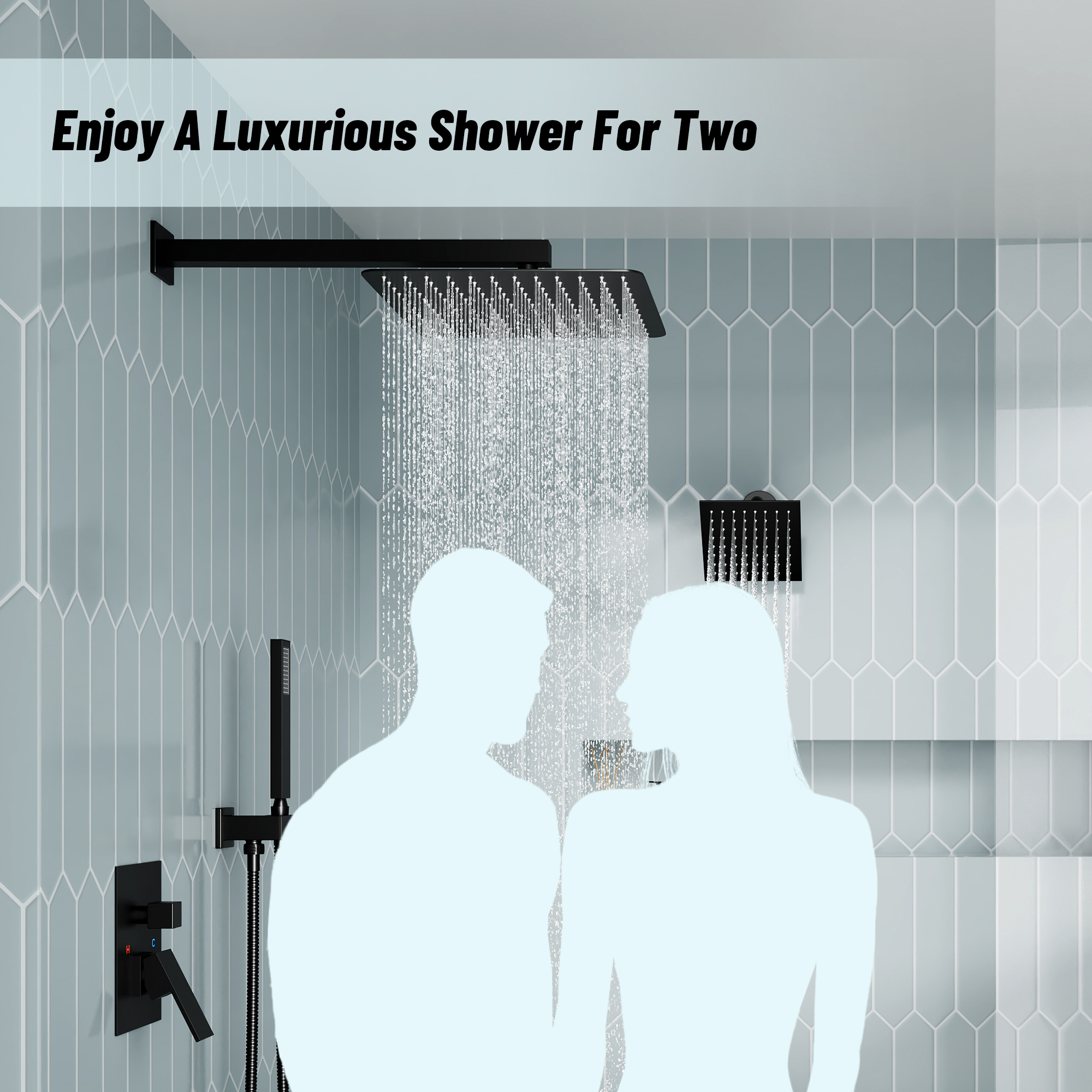 12-inch Dual Shower System with 3-Function & 6 Position Settings
