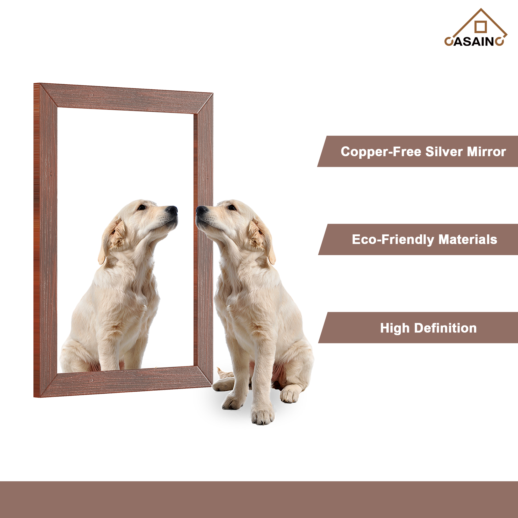 30"/36"/48"/60" Solid Wood Frame Mirror Only with Cherry (Vertical)