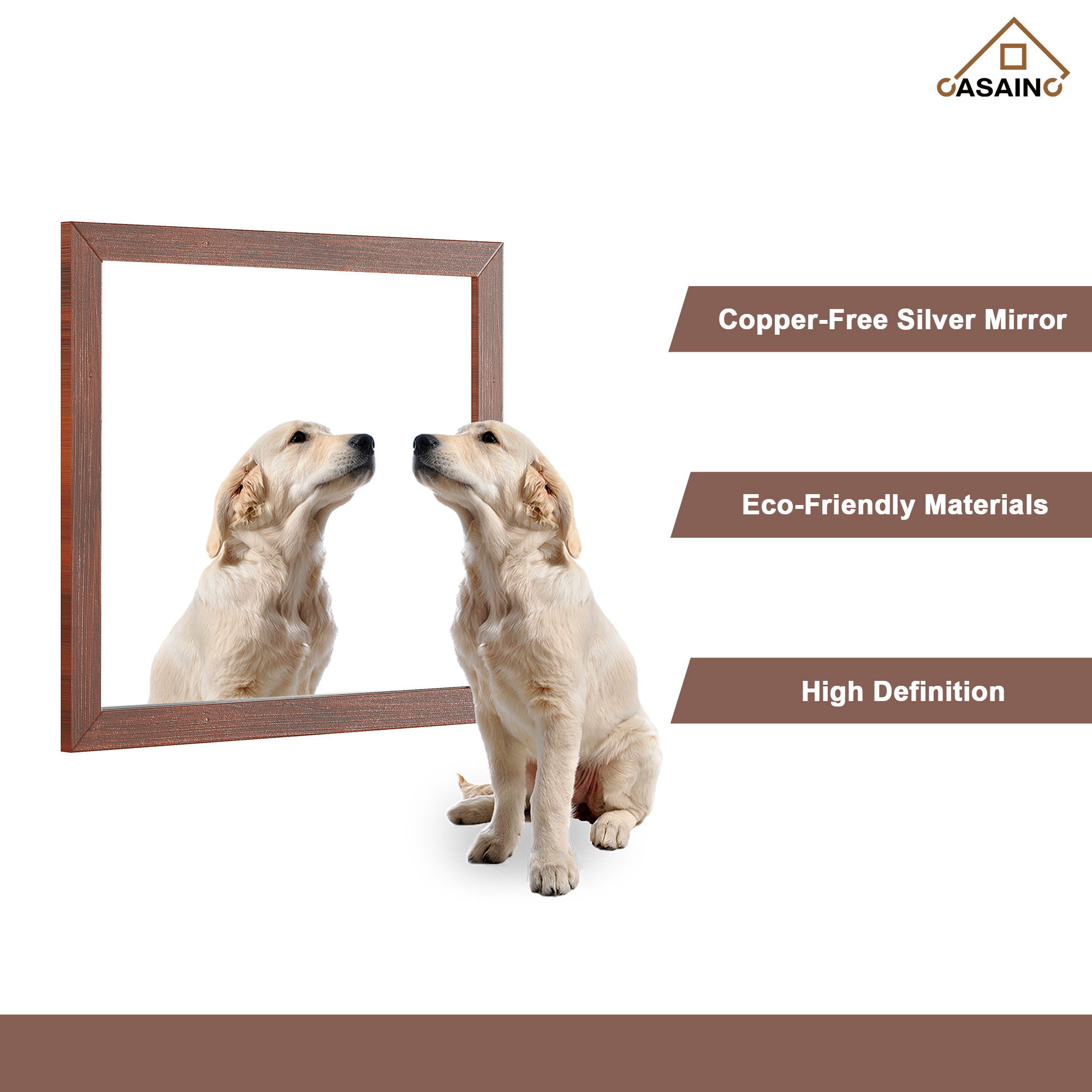 30"/36"/48"/60" Solid Wood Frame Mirror Only with Cherry (Vertical)