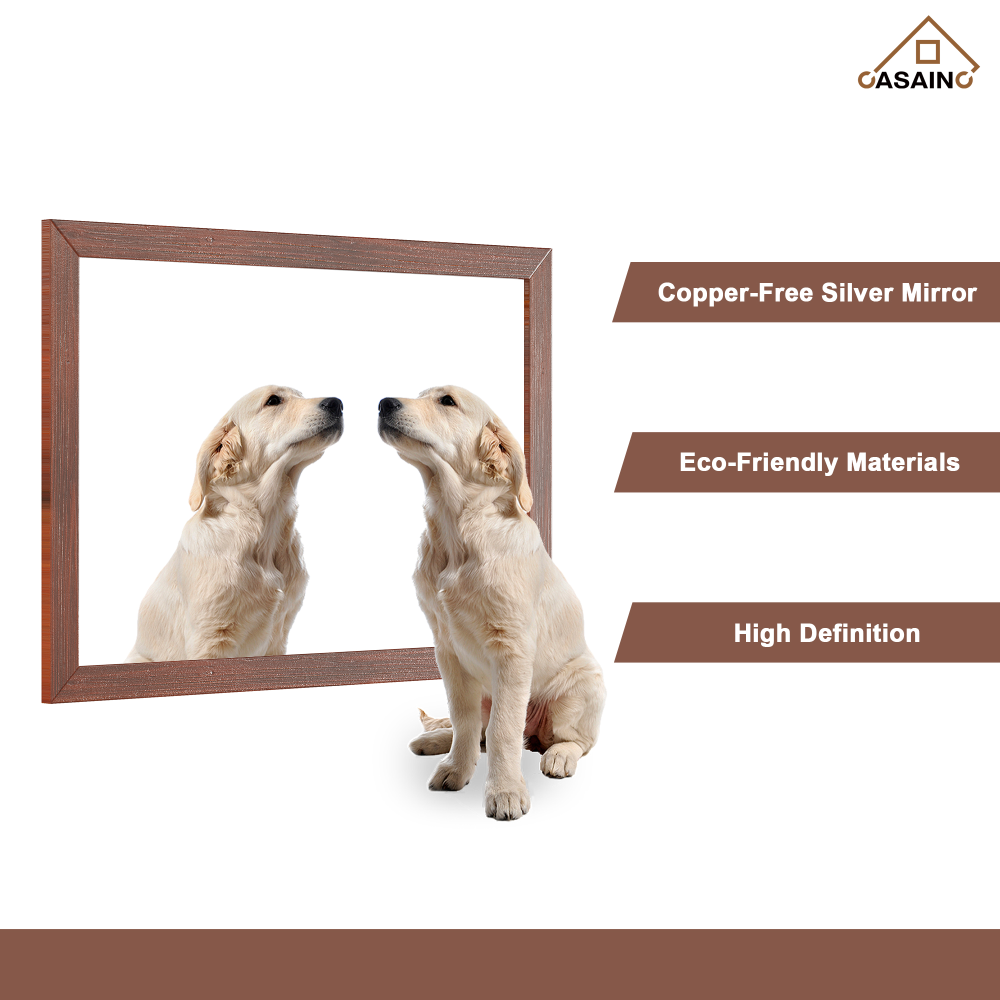 30"/36"/48"/60" Solid Wood Frame Mirror Only with Cherry (Vertical)