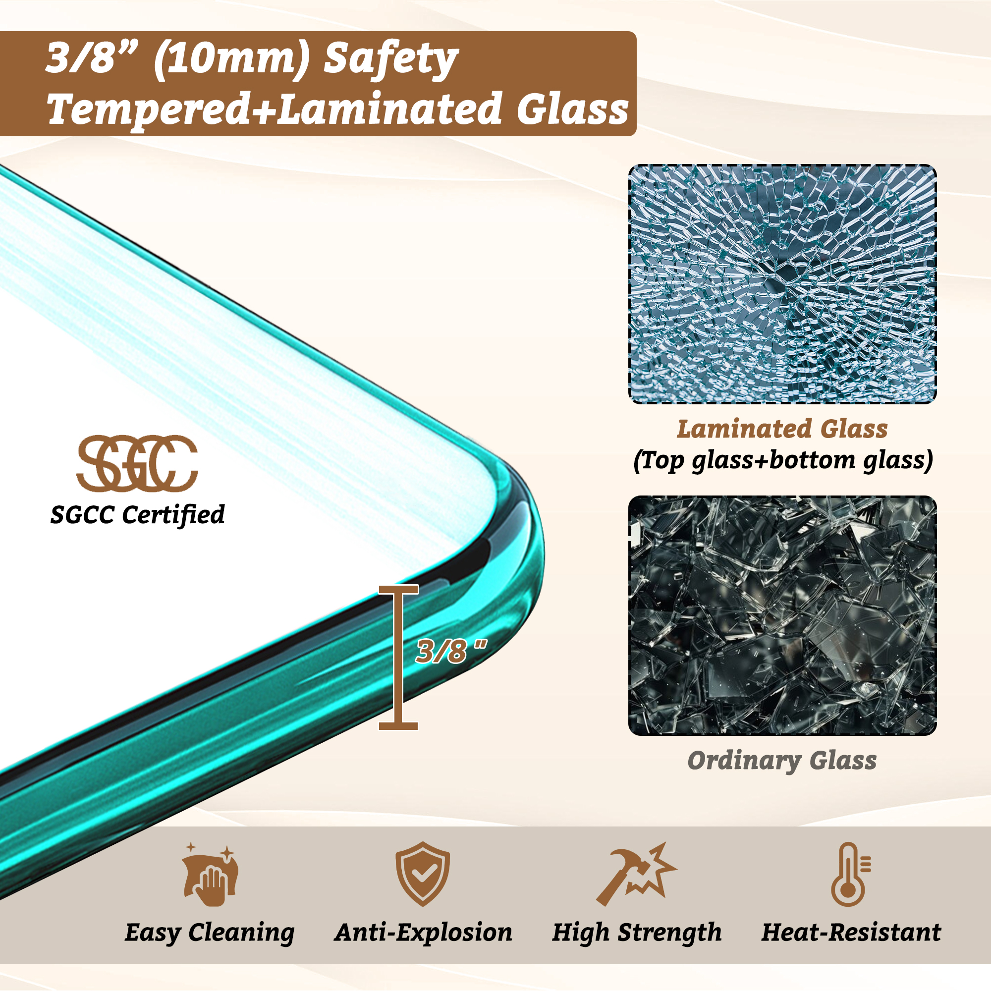 34"x74" Glass Shower Spliced Screen Panel with 304 Stainless Steel Hardware